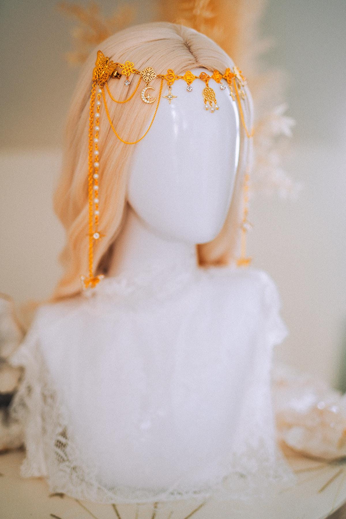 Golden Butterfly Hair Clips Celestial Bridal Hair Accessories Festival Headpiece