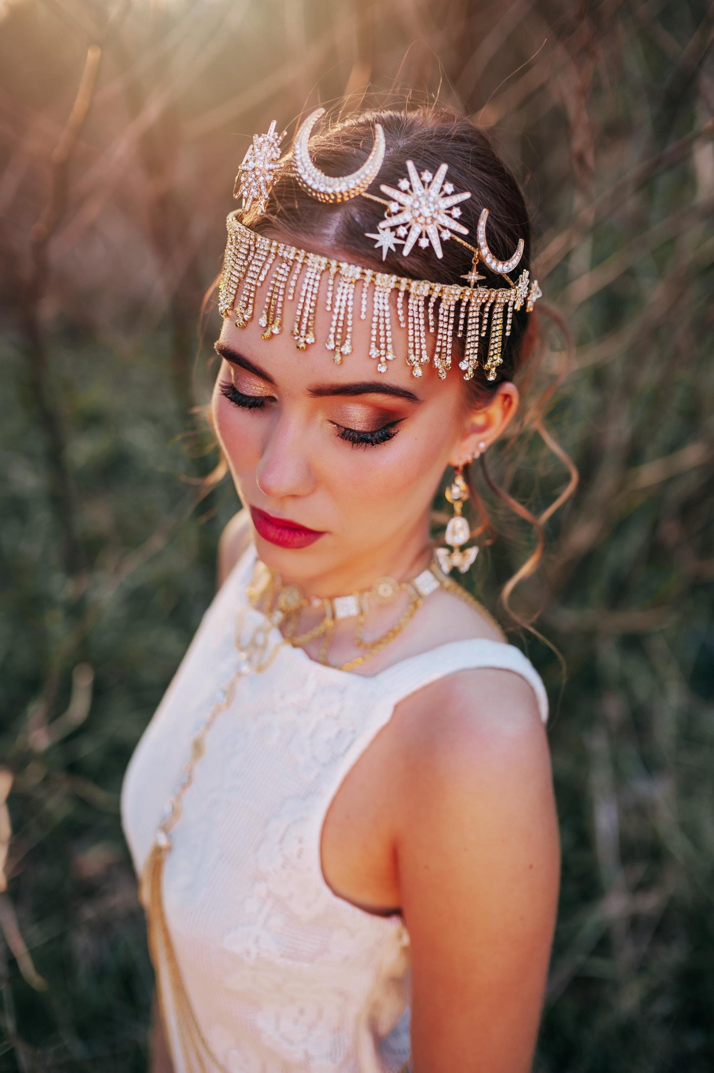 Festival Body Chain Harness Gold Boho Goddess Jewelry Bridal Body Chain Set