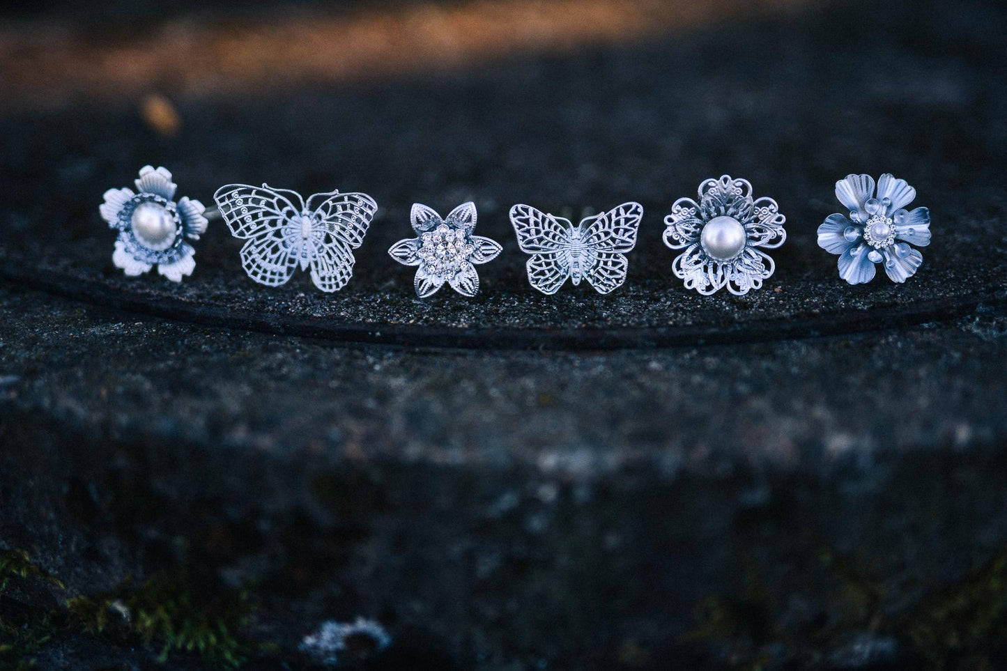 Silver Butterfly Hair Pins Bridal Wedding Hair Accessories Celestial Jewelry