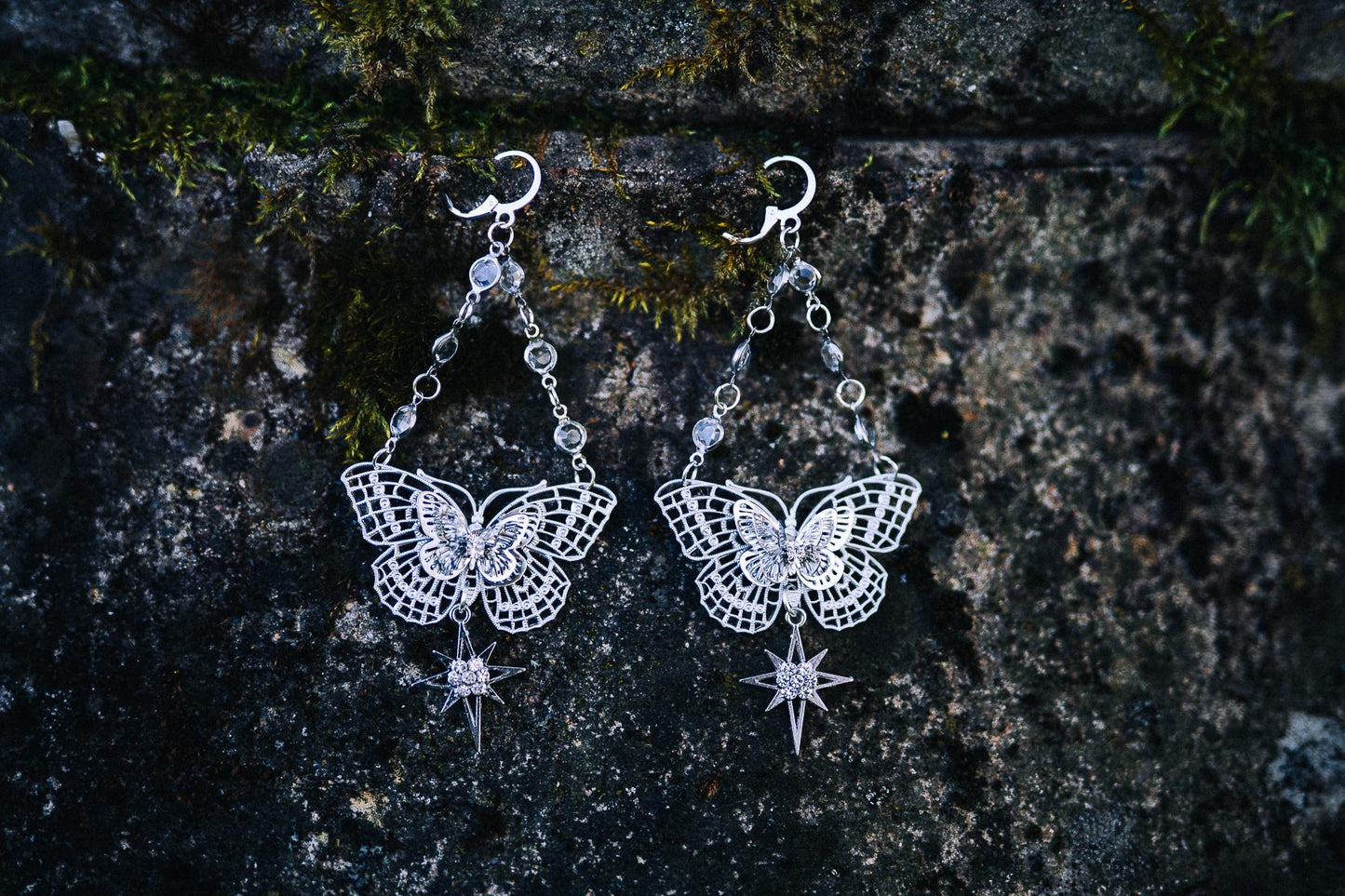 Silver Celestial Butterfly Crown Bridal Tiara – Wedding Goddess Headpiece