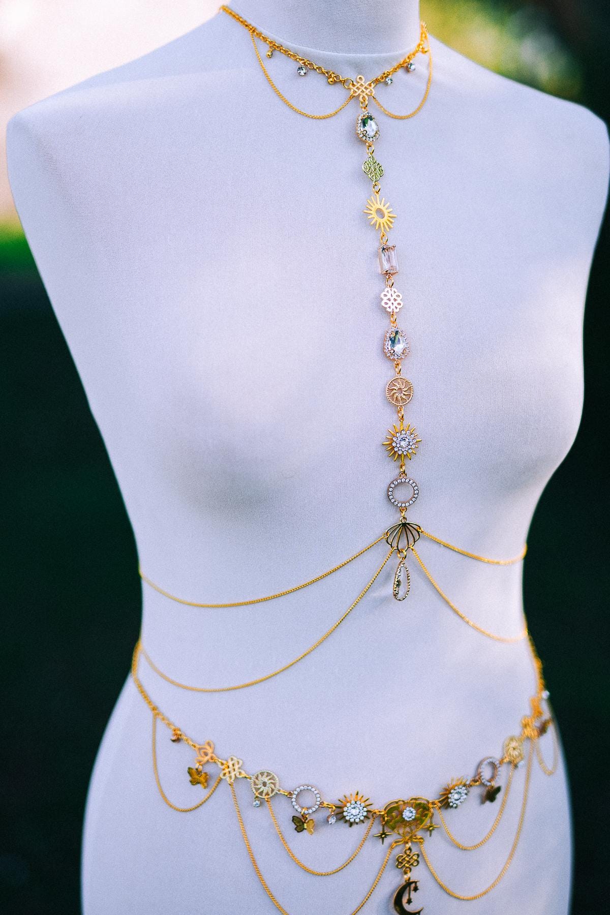 Gold Waist Chain Belt Celestial Body Jewelry Festival Goddess Chain Belt