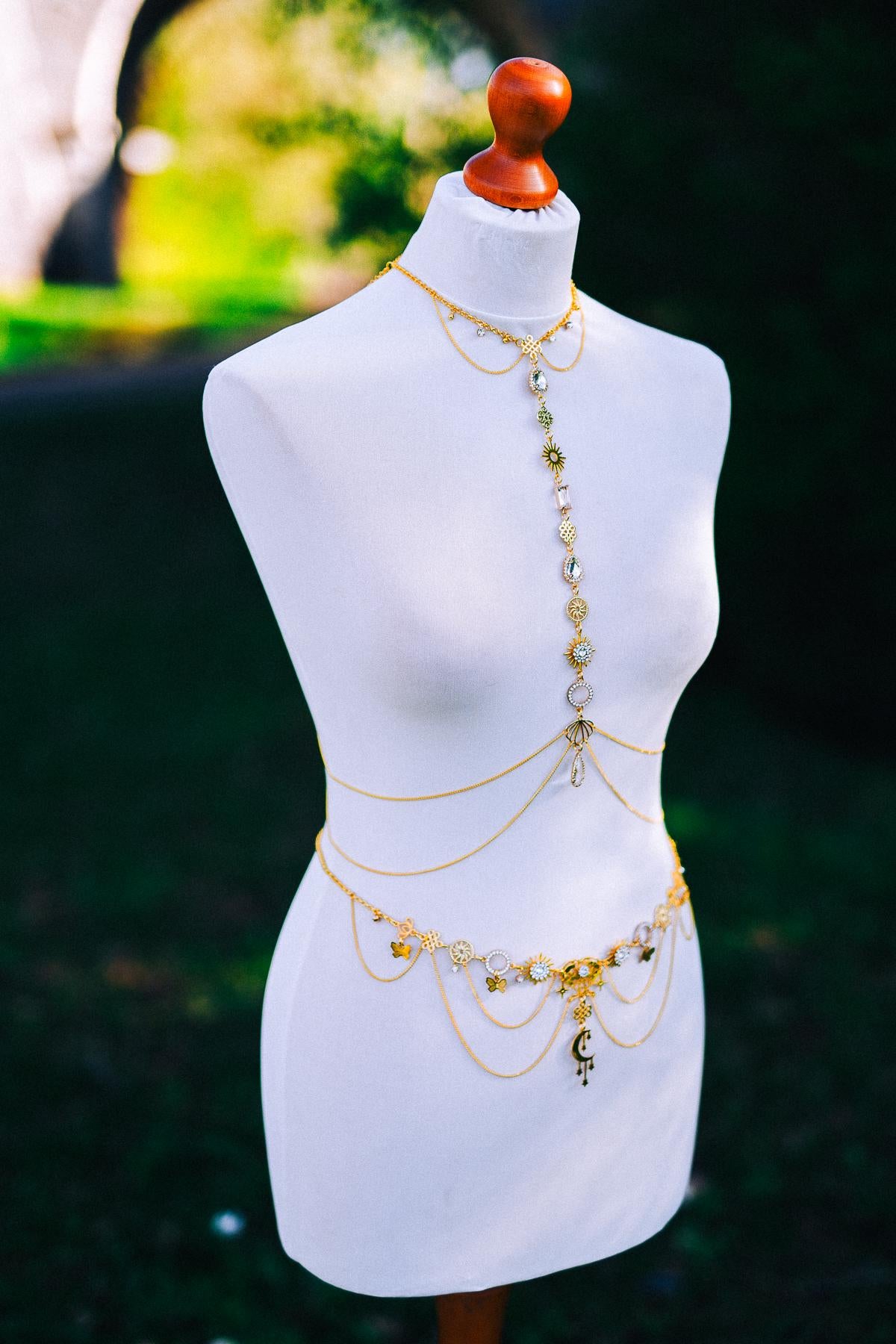 Gold Waist Chain Belt Celestial Body Jewelry Festival Goddess Chain Belt