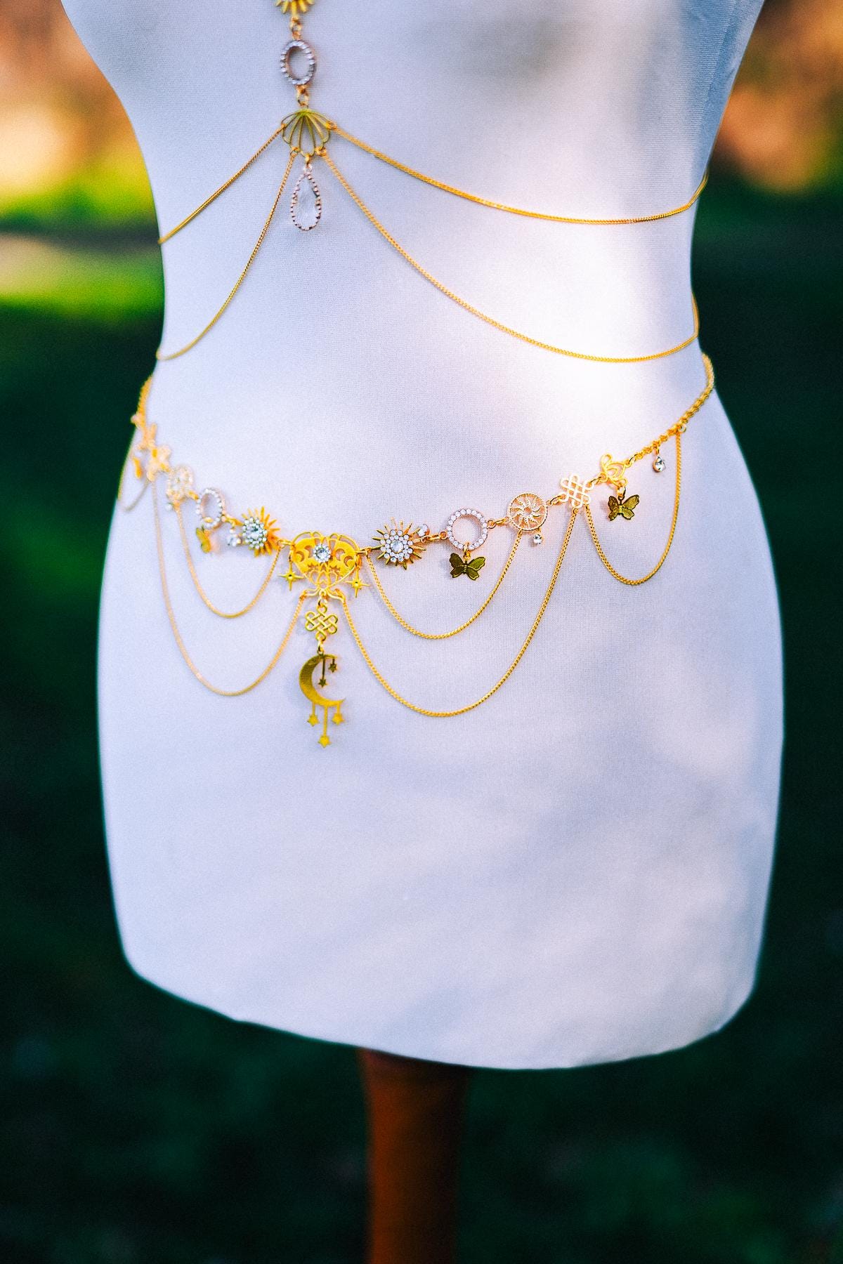 Gold Waist Chain Belt Celestial Body Jewelry Festival Goddess Chain Belt