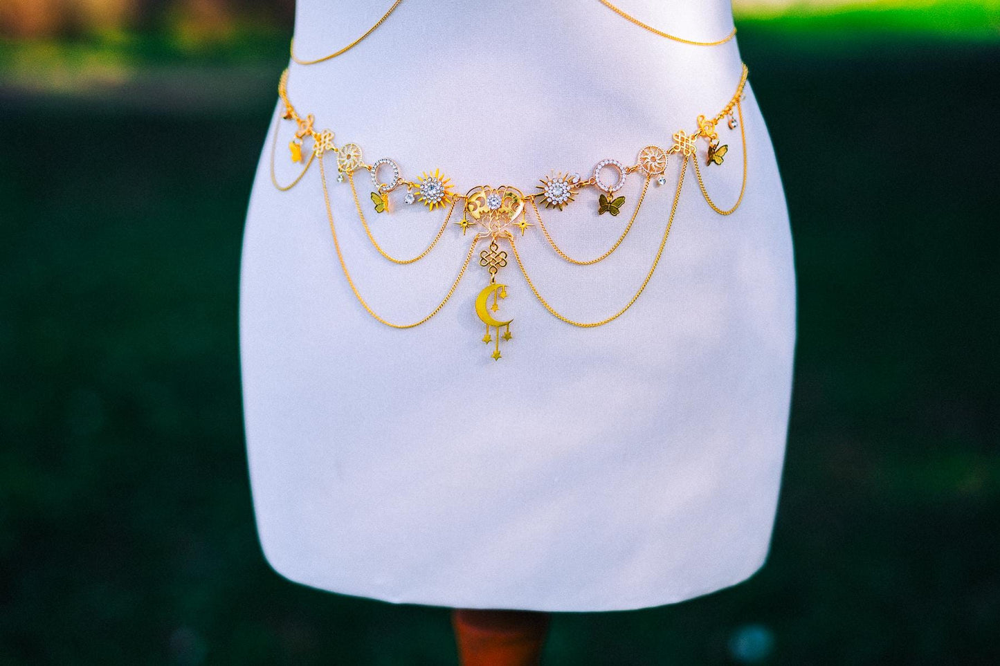 Gold Waist Chain Belt Celestial Body Jewelry Festival Goddess Chain Belt