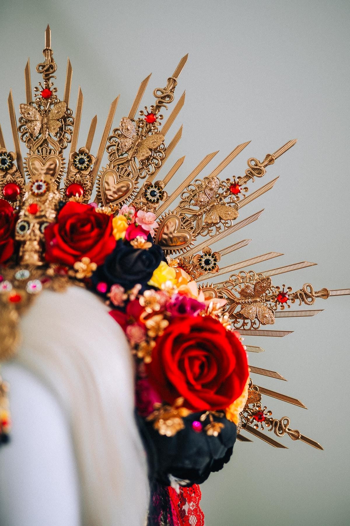 La Catrina Sacred Heart Halo Crown Día De Los Muertos Inspired Goddess Headpiece
