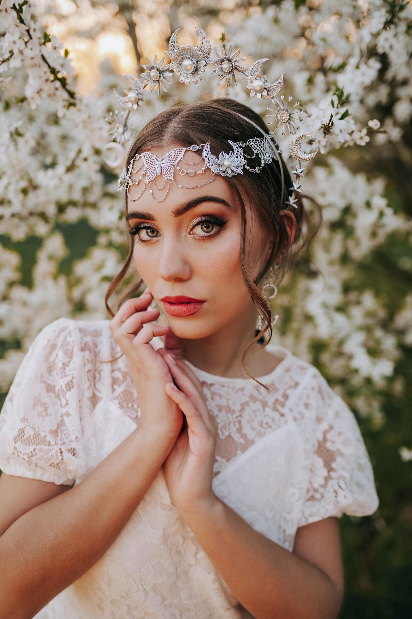 Silver Butterfly Bridal Earrings – Boho Wedding, Festival Jewelry