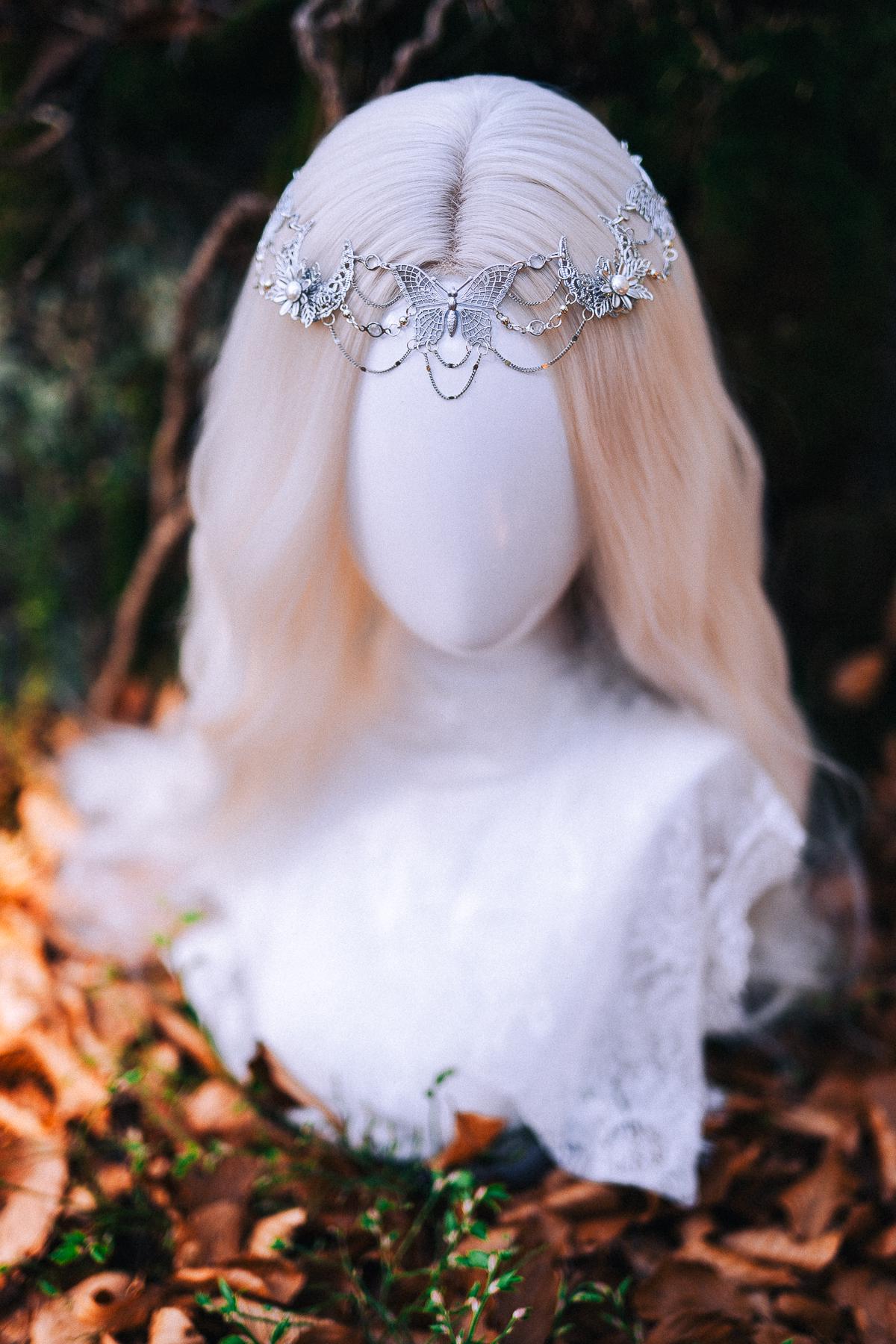 Silver Butterfly Bridal Earrings – Boho Wedding, Festival Jewelry