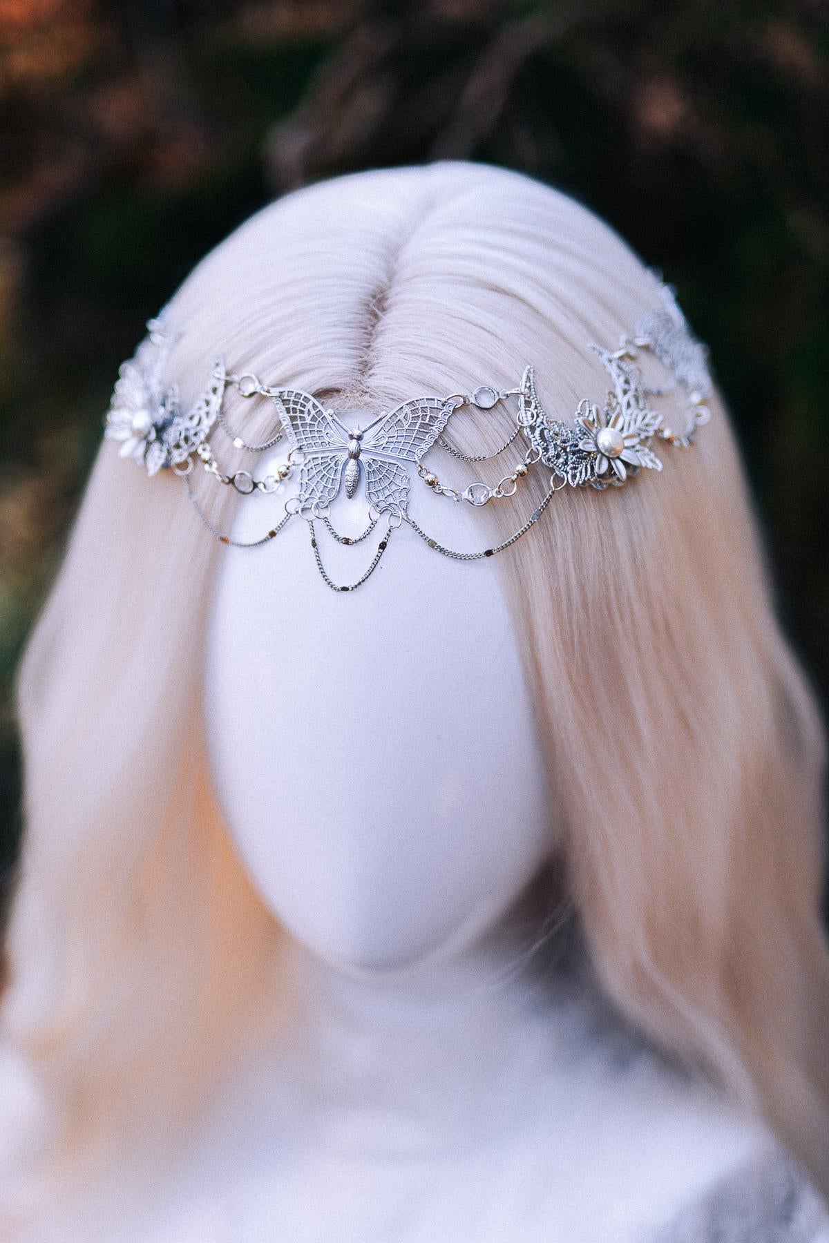 Silver Butterfly Bridal Earrings – Boho Wedding, Festival Jewelry