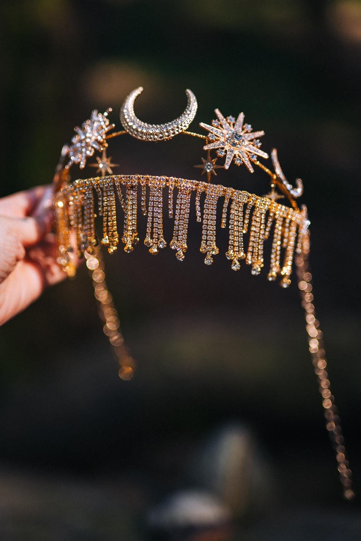 Celestial Festival Earrings Boho Goddess Bridal Earrings Moon Star Jewelry