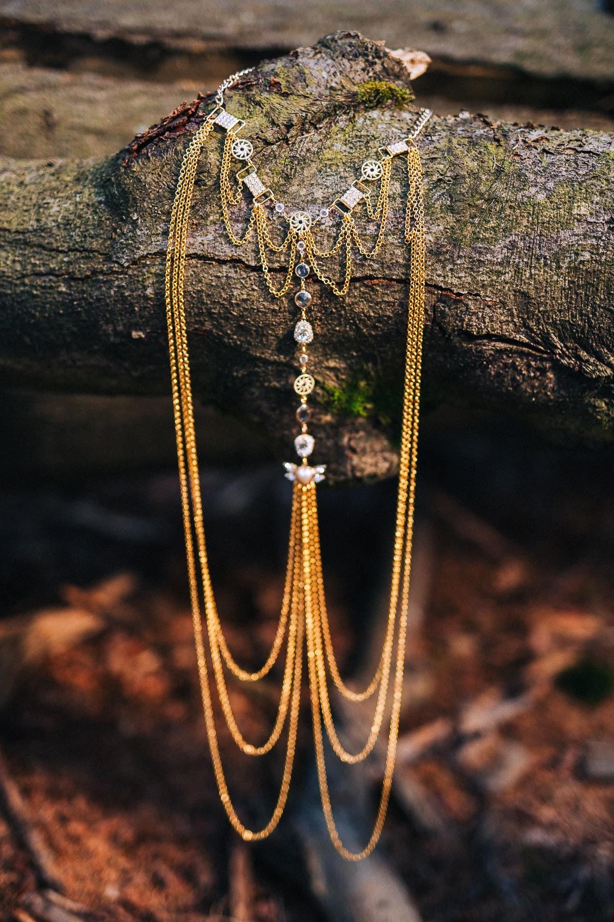 Festival Body Chain Harness Gold Boho Goddess Jewelry Bridal Body Chain Set