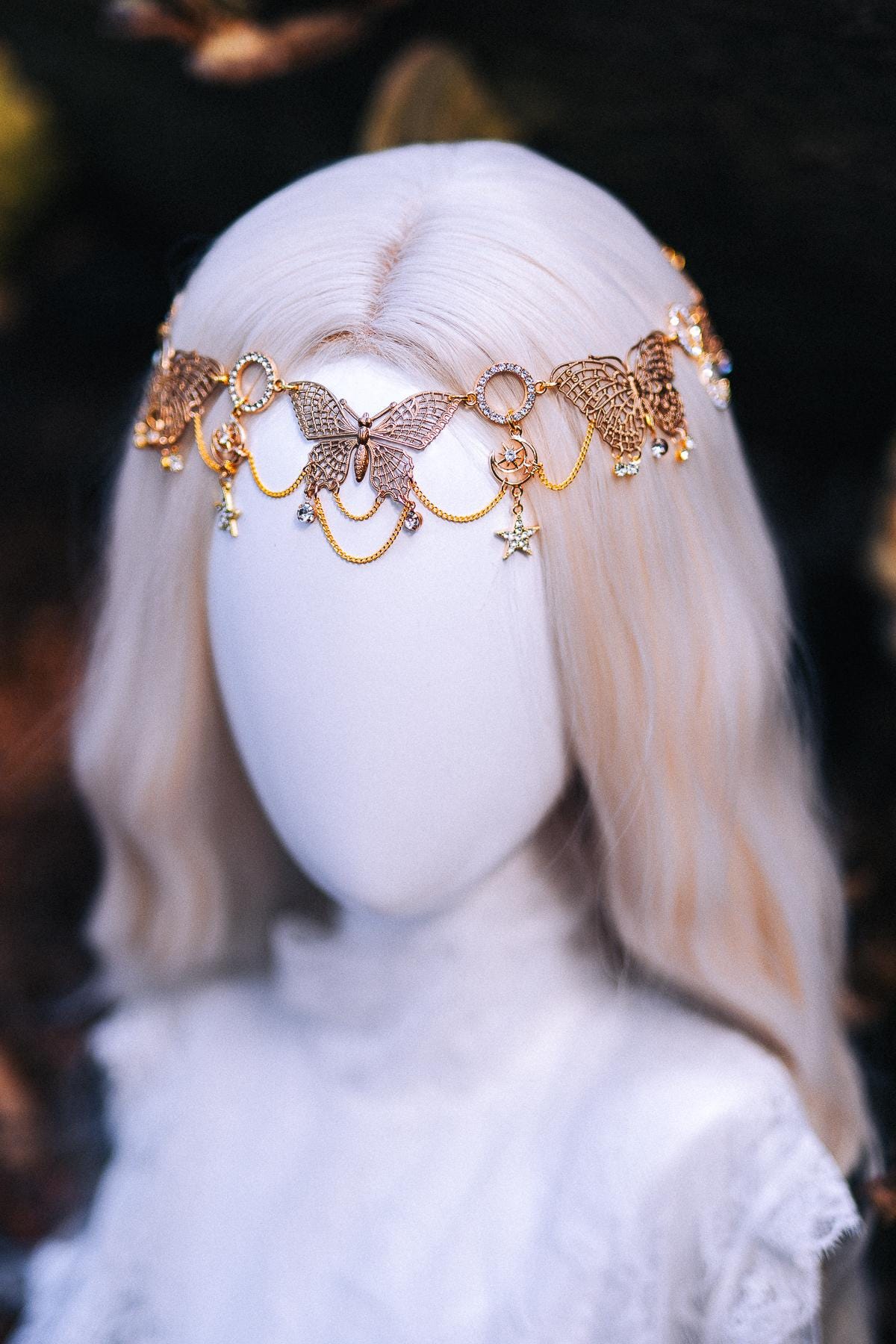 Gold Elf Ear Cuffs Celestial Ear Jewelry Moon Star Chain Festival Goddess Jewelry Set