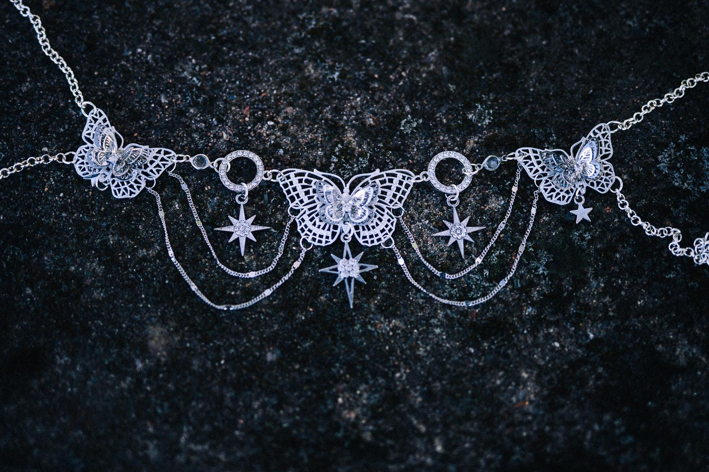 Silver Butterfly Hair Pins Bridal Wedding Hair Accessories Celestial Jewelry