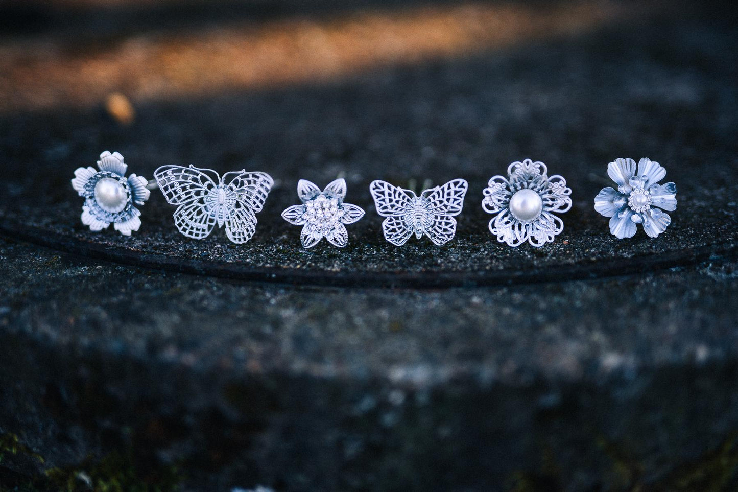 Silver Butterfly Necklace Bridal Wedding Jewelry Celestial Pendant Necklace