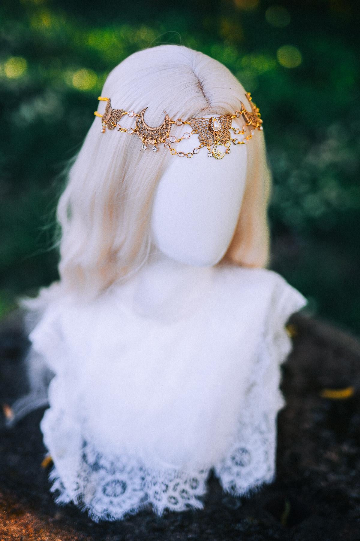 Golden Bridal Hair Pins Set Wedding Hair Comb Floral Pearl Hair Accessories Goddess Hairpiece