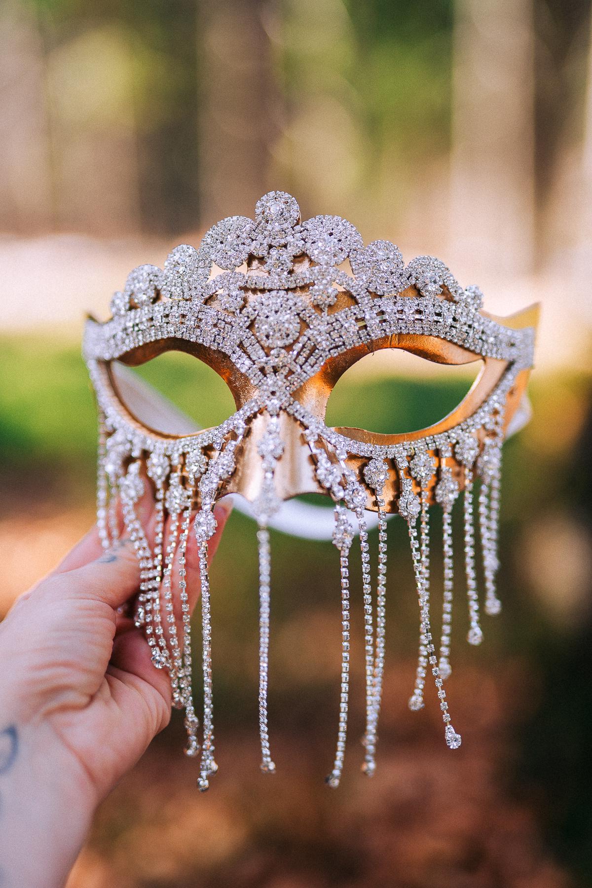 Celestial Crystal Masquerade Mask Bridal Silver Rhinestone Mask Wedding Mask Star Moon Mask