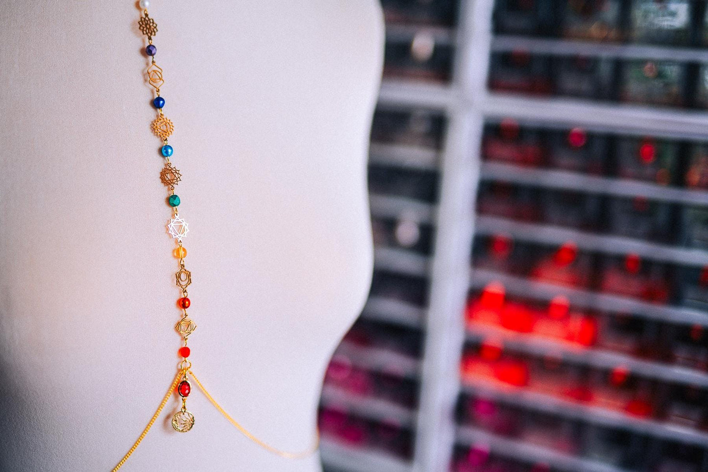 Celestial Goddess Body Chain Harness Gold Festival Jewelry Sun Moon Crystal Harness