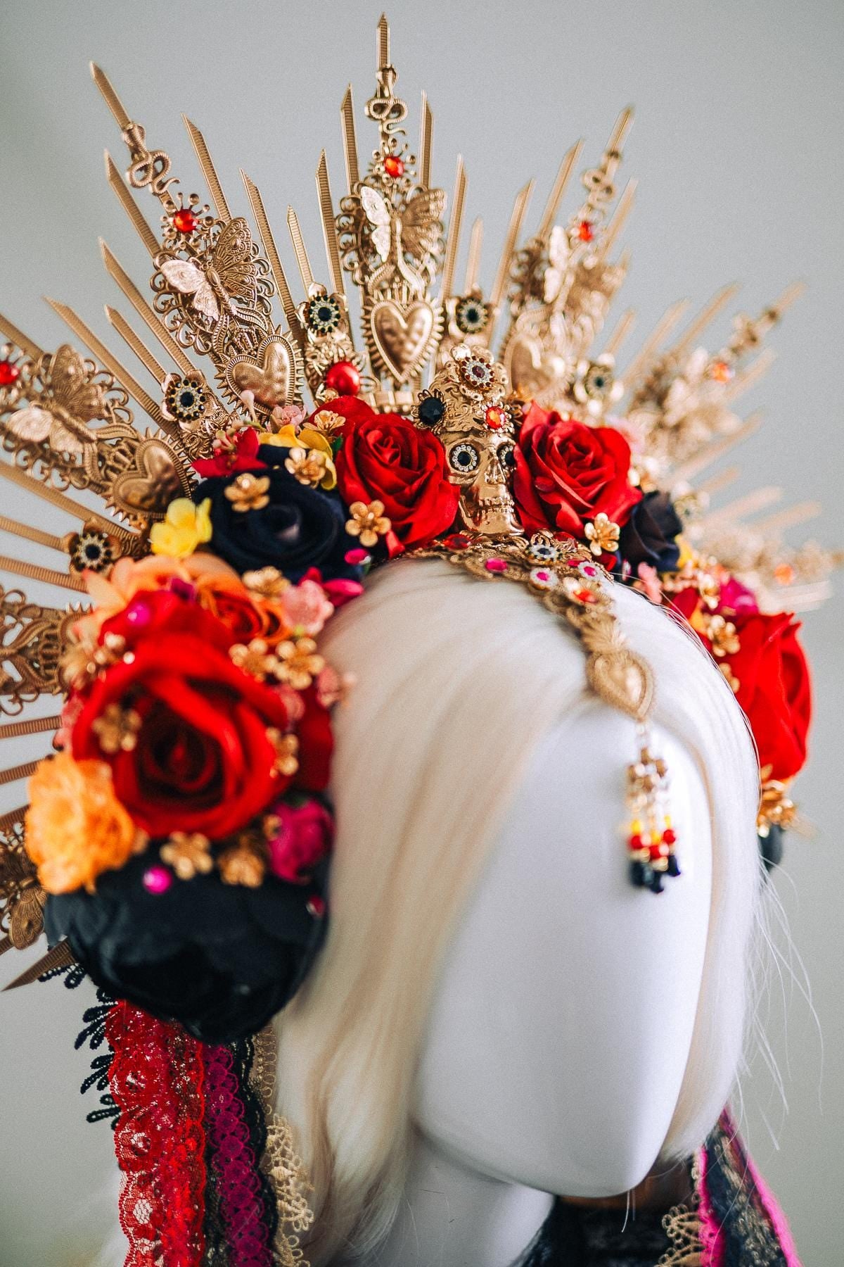 La Catrina Sacred Heart Halo Crown Día De Los Muertos Inspired Goddess Headpiece