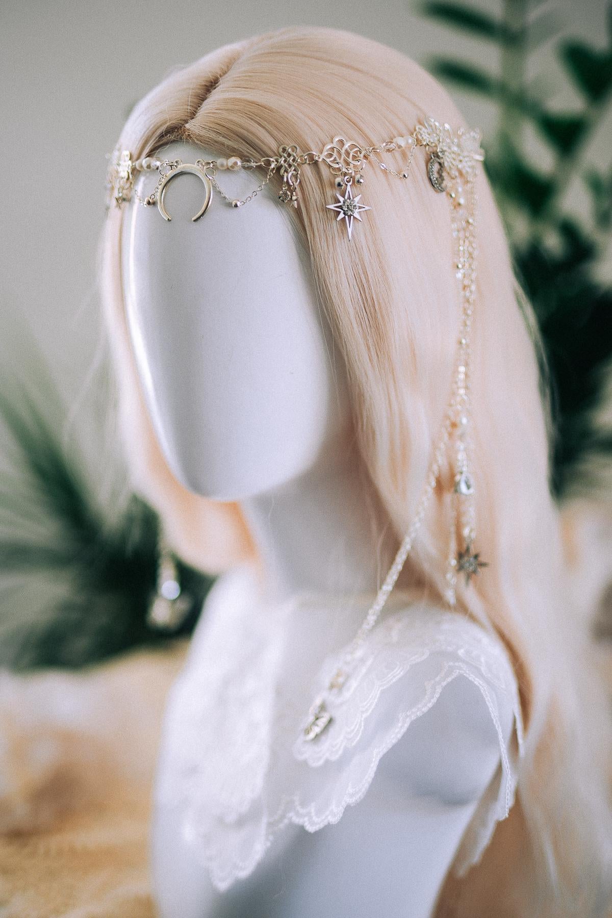 Celestial Moon And Stars Hair Clip Festival Hair Jewelry Moon Goddess Hair Accessory