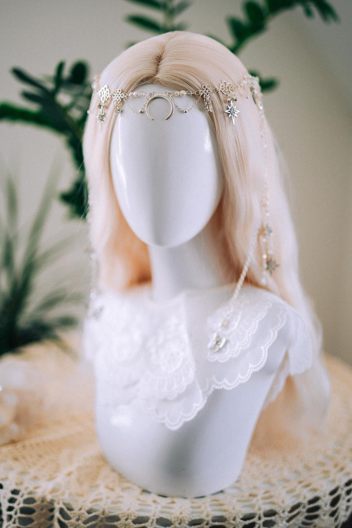 Celestial Moon And Stars Hair Clip Festival Hair Jewelry Moon Goddess Hair Accessory