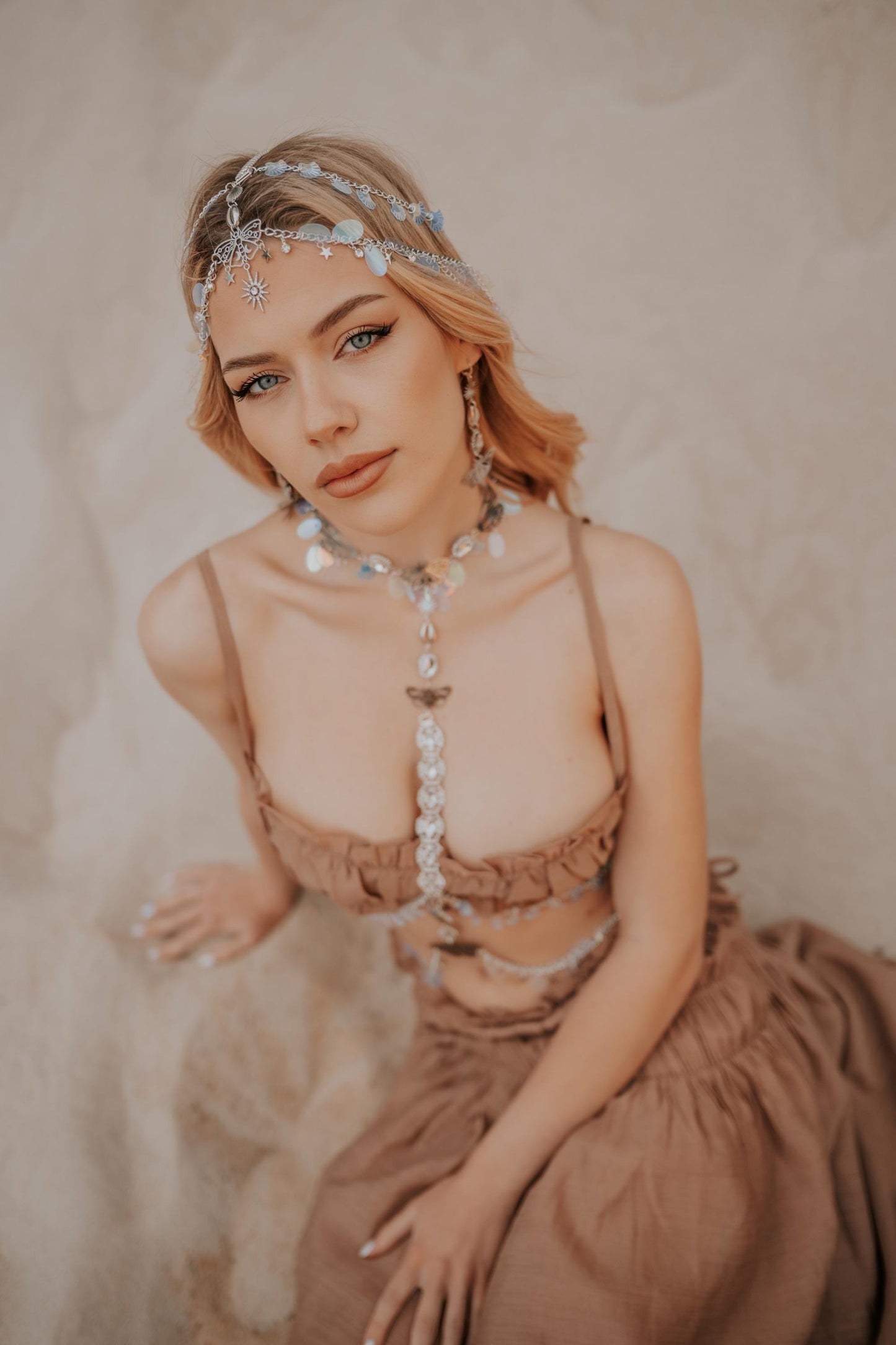 Celestial Festival Headpiece Star Hair Chain Beach Goddess Crown