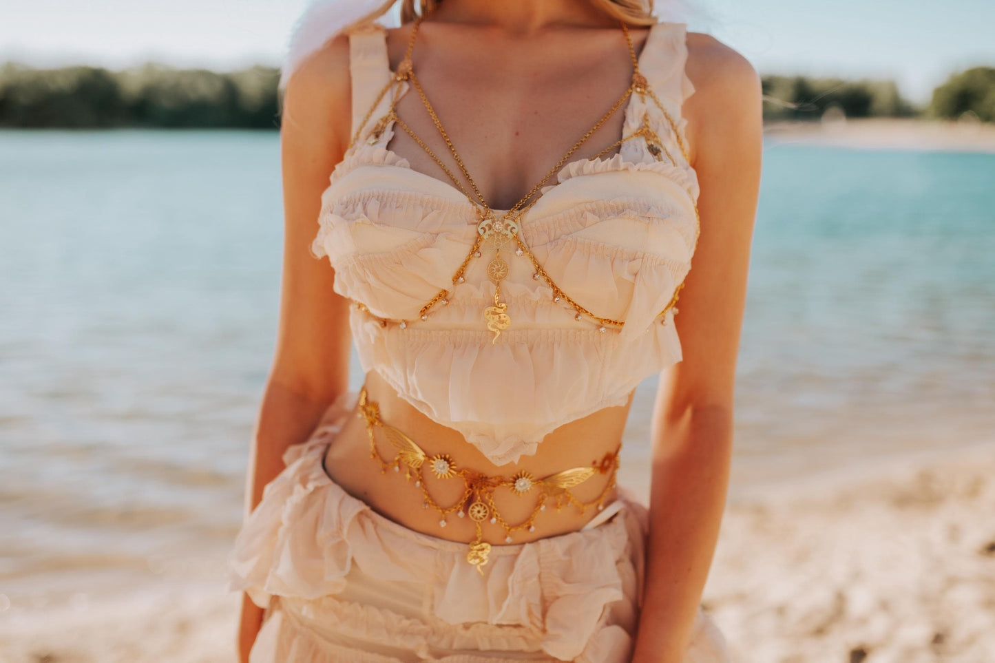 Celestial Sun Goddess Waist Chain Gold Festival Belt