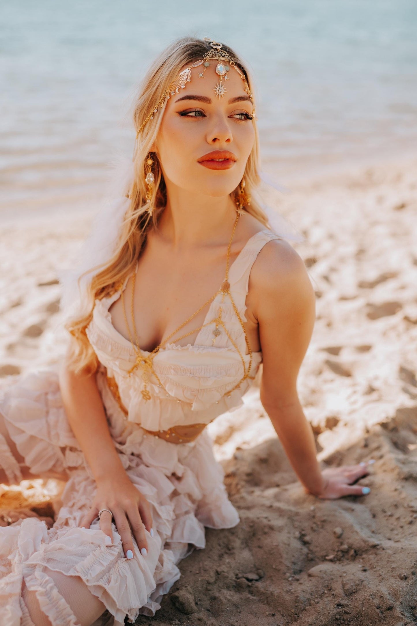 Celestial Sun Goddess Waist Chain Gold Festival Belt