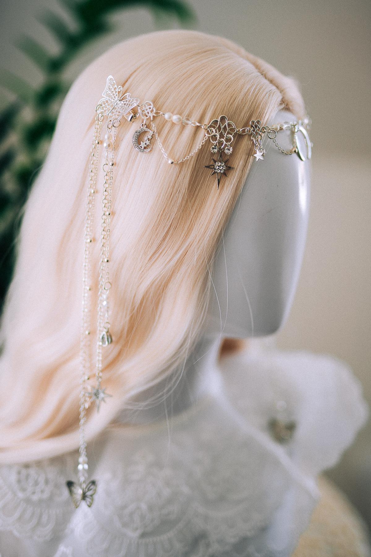 Celestial Moon And Stars Hair Clip Festival Hair Jewelry Moon Goddess Hair Accessory