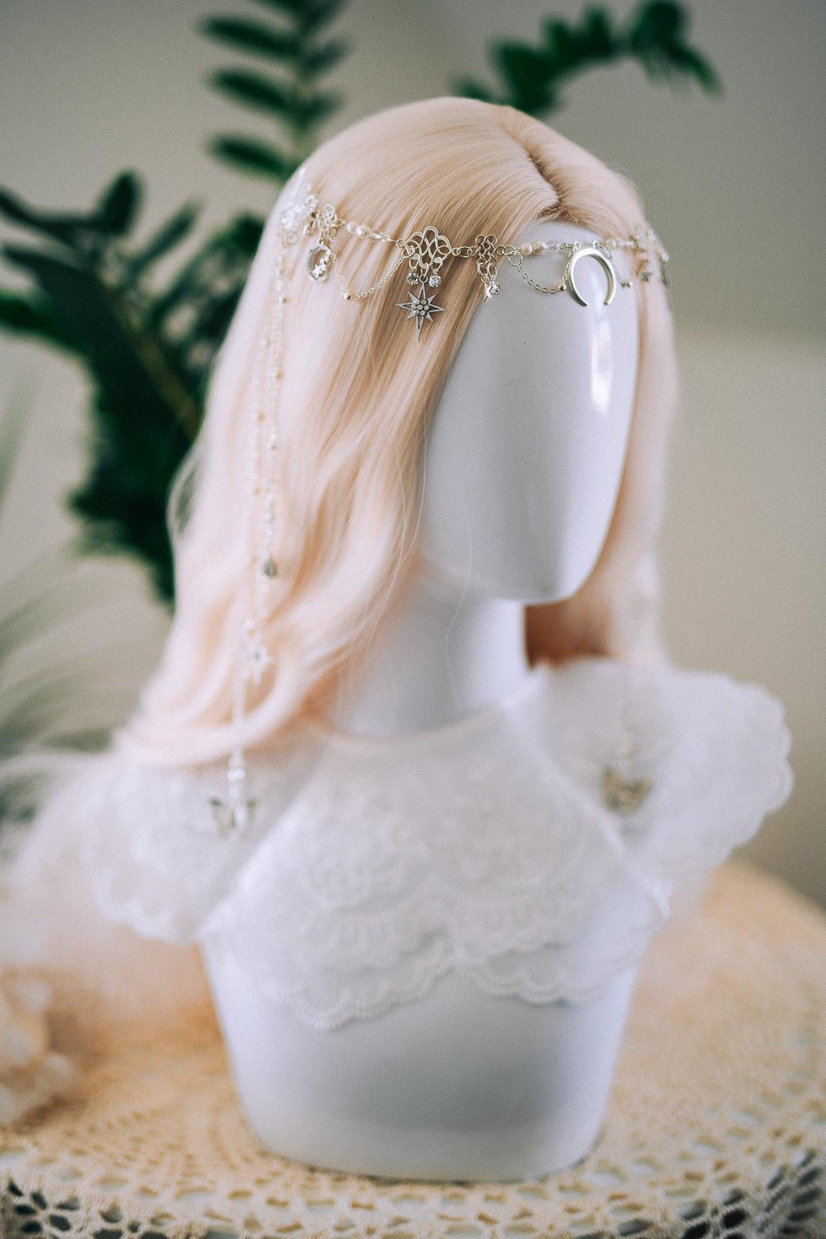 Celestial Moon And Stars Hair Clip Festival Hair Jewelry Moon Goddess Hair Accessory
