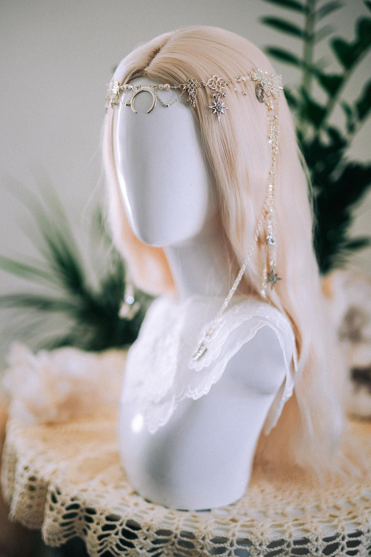 Celestial Moon And Stars Hair Clip Festival Hair Jewelry Moon Goddess Hair Accessory