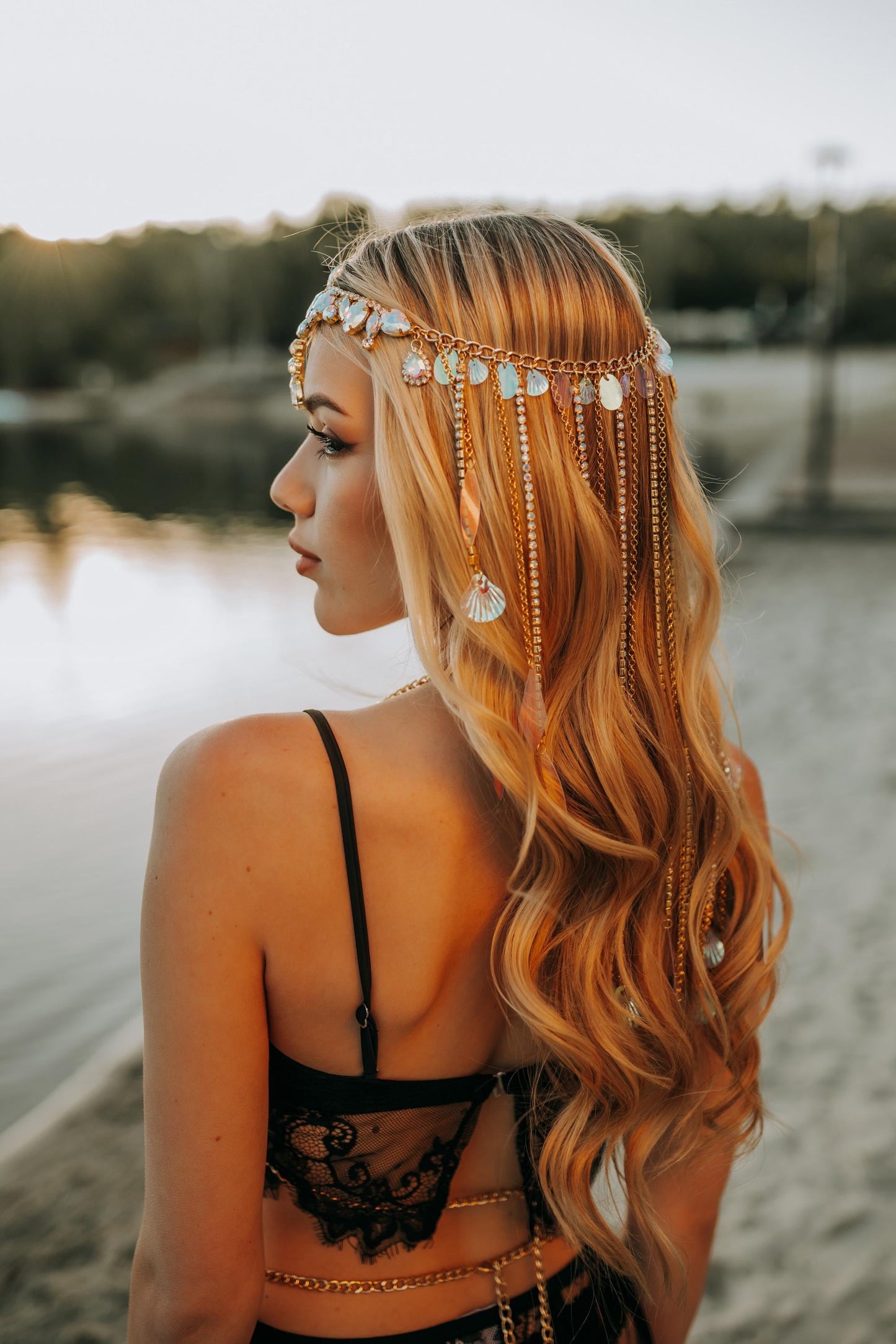 Golden Shell Headpiece Festival Crown Beach Goddess Headpiece