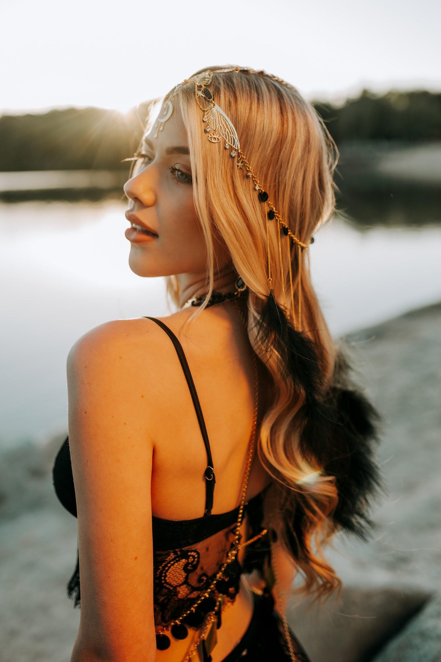 Celestial Moon Harness Festival Body Jewelry Goddess Harness
