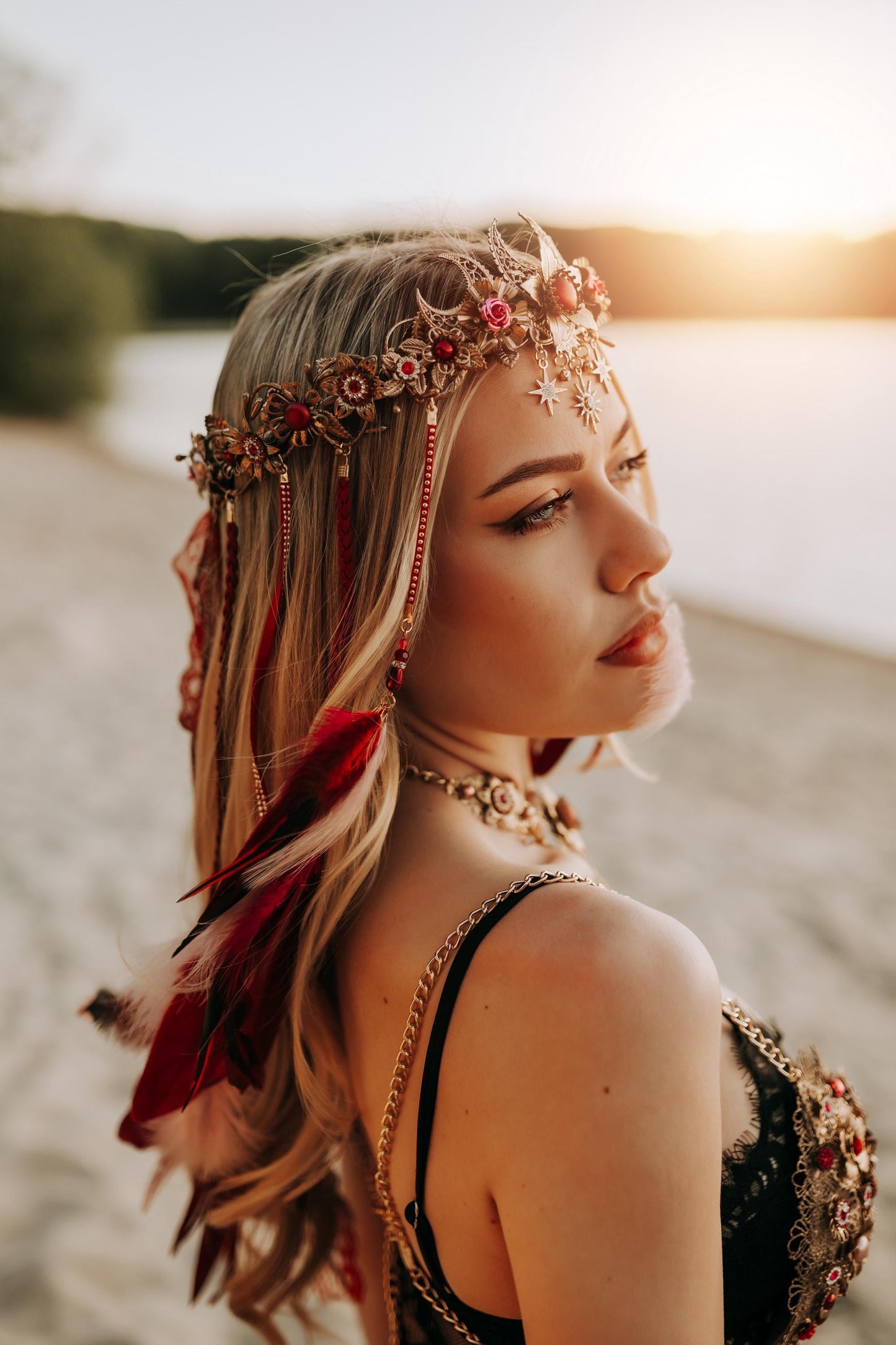 Ruby Moon Bra Harness Festival Body Jewelry