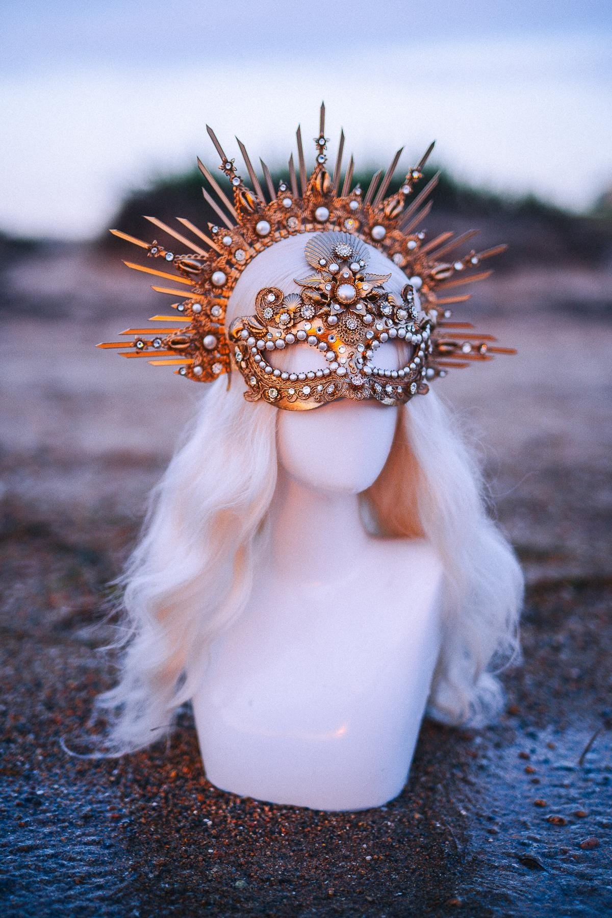 Ocean Halo Crown Mermaid Halo Crown Sea Goddess Crown Pearl Crown Luxury Fantasy Headpiece