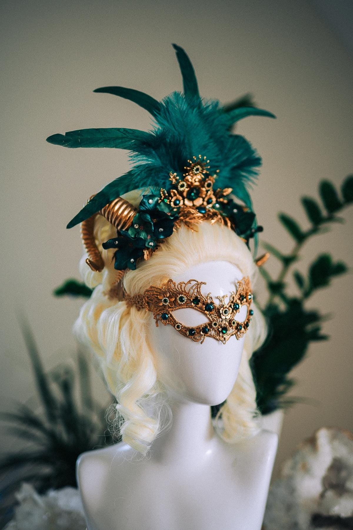 Emerald Masquerade Mask, Green Venetian Mask, Fantasy Mask, Emerald Goddess Mask, Lace Carnival Mask, Couture Costume Mask