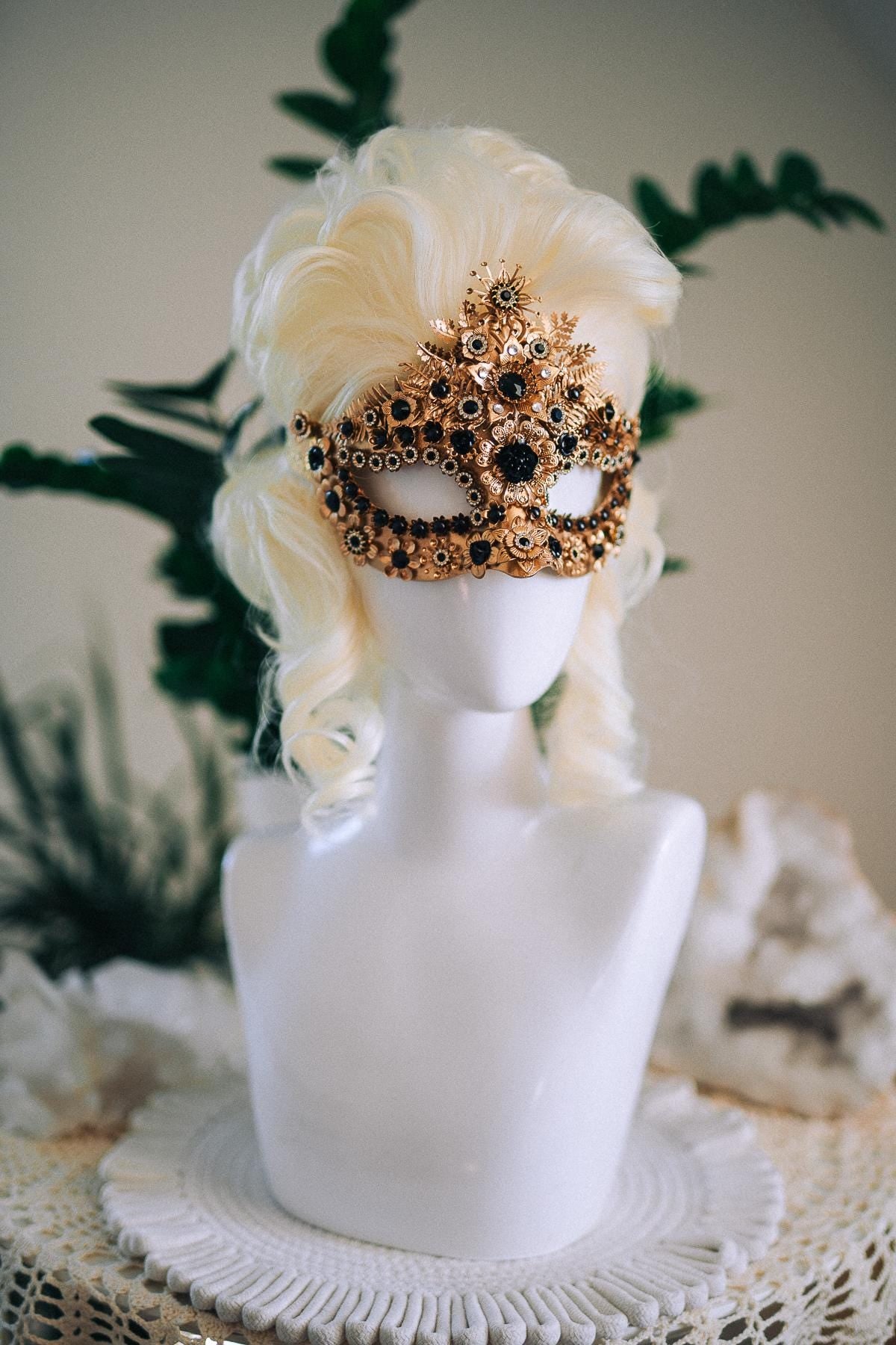 Black Masquerade Mask, Gothic Mask, Venetian Mask, Dark Fantasy Mask, Black Goddess Mask, Couture Carnival Mask