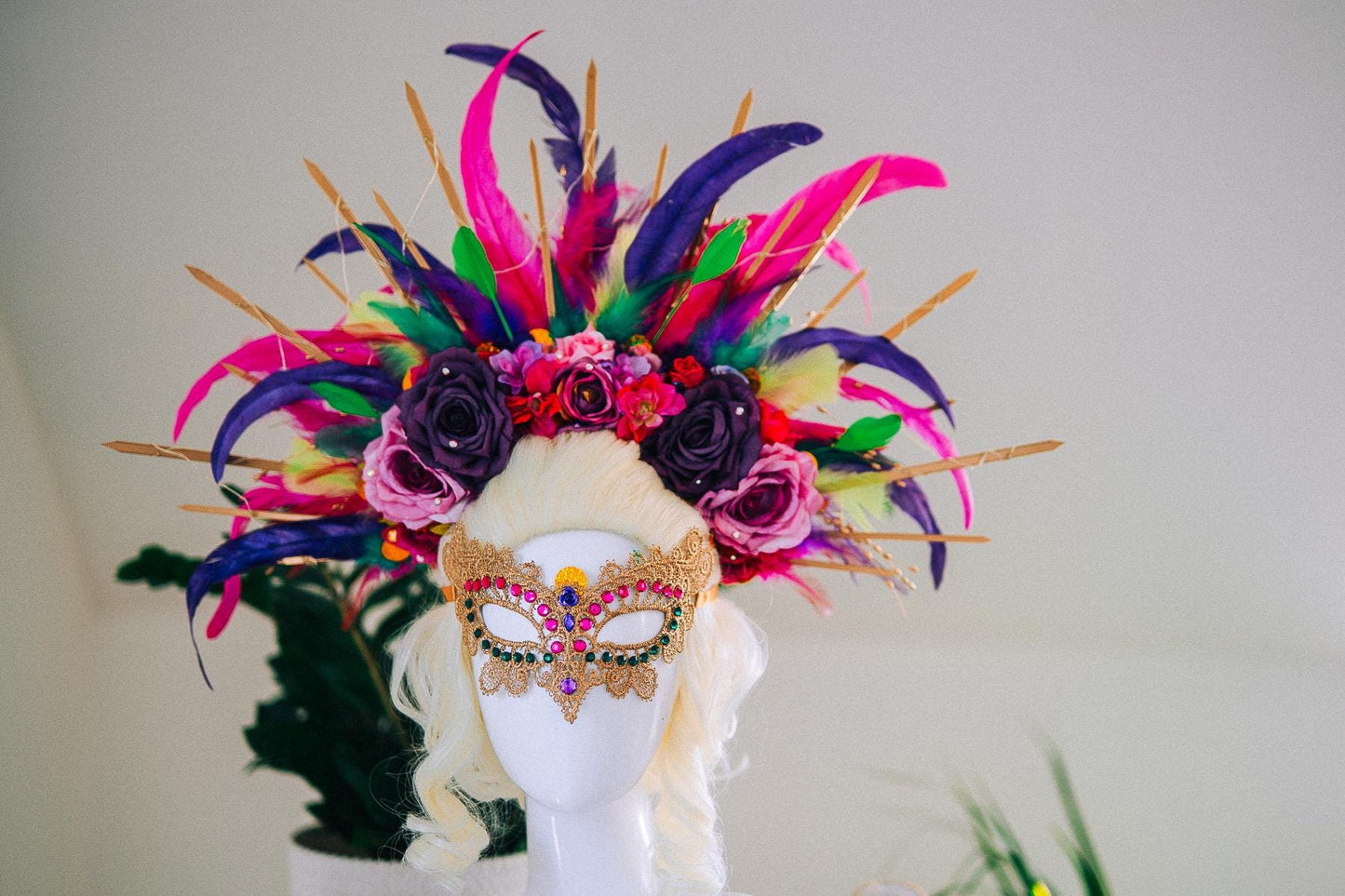 Luxury Masquerade Mask, Mardi Gras Mask, Venetian Carnival Mask, Crystal Eye Mask, Couture Masquerade Accessory, Fantasy Ball Mask