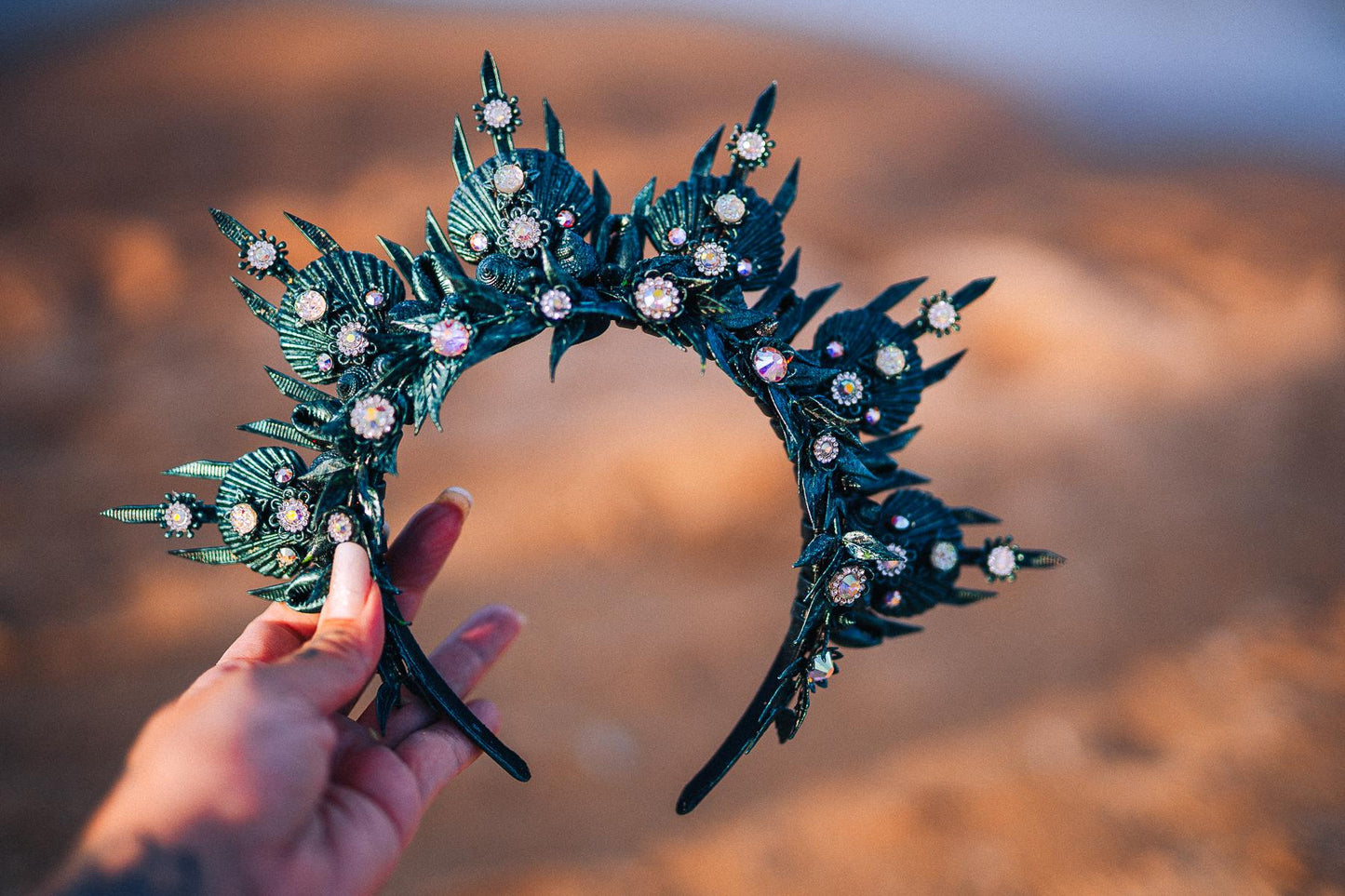 Emerald Venetian Masquerade Mask Luxury Carnival Mask Crystal Ball Mask Couture Costume Accessory