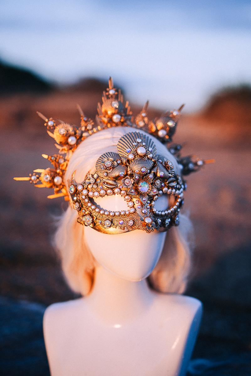 Pearl Venetian Masquerade Mask Luxury Carnival Mask Gold Ball Mask Crystal Costume Mask Bridal Mask