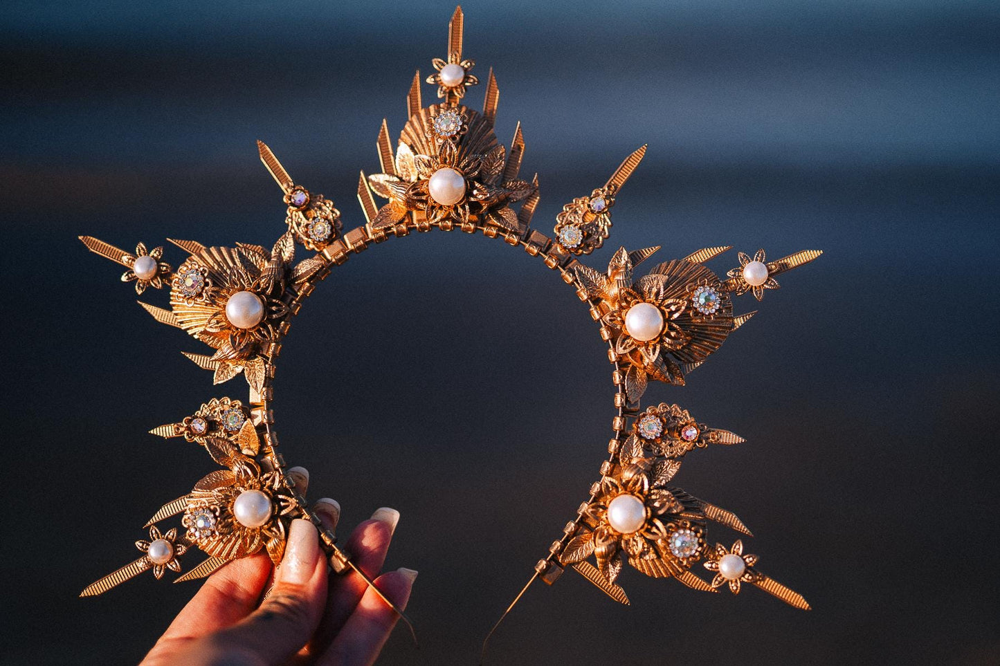 Pearl Venetian Masquerade Mask Luxury Carnival Mask Gold Ball Mask Crystal Costume Mask Bridal Mask