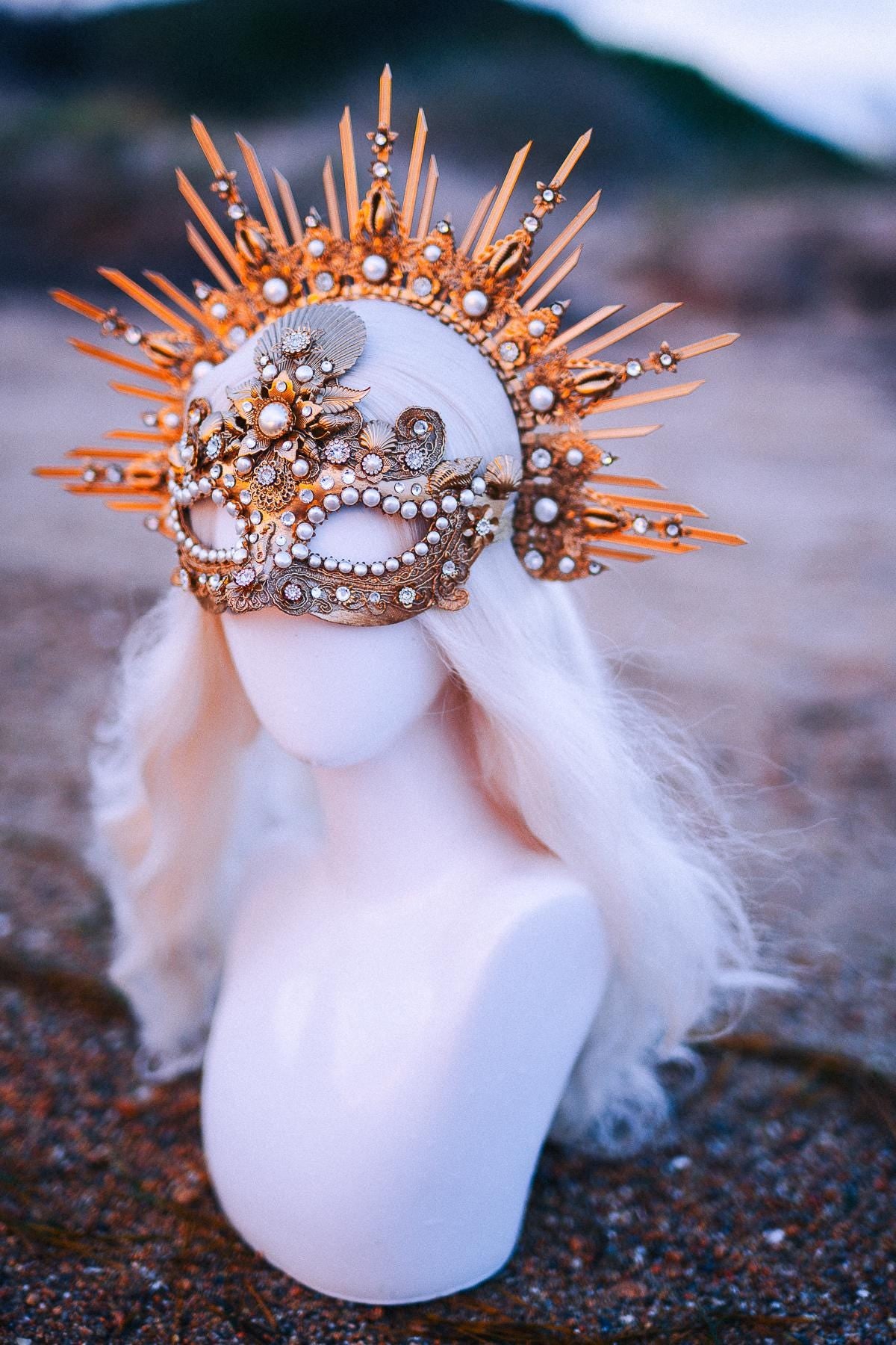 Ocean Halo Crown Mermaid Halo Crown Sea Goddess Crown Pearl Crown Luxury Fantasy Headpiece