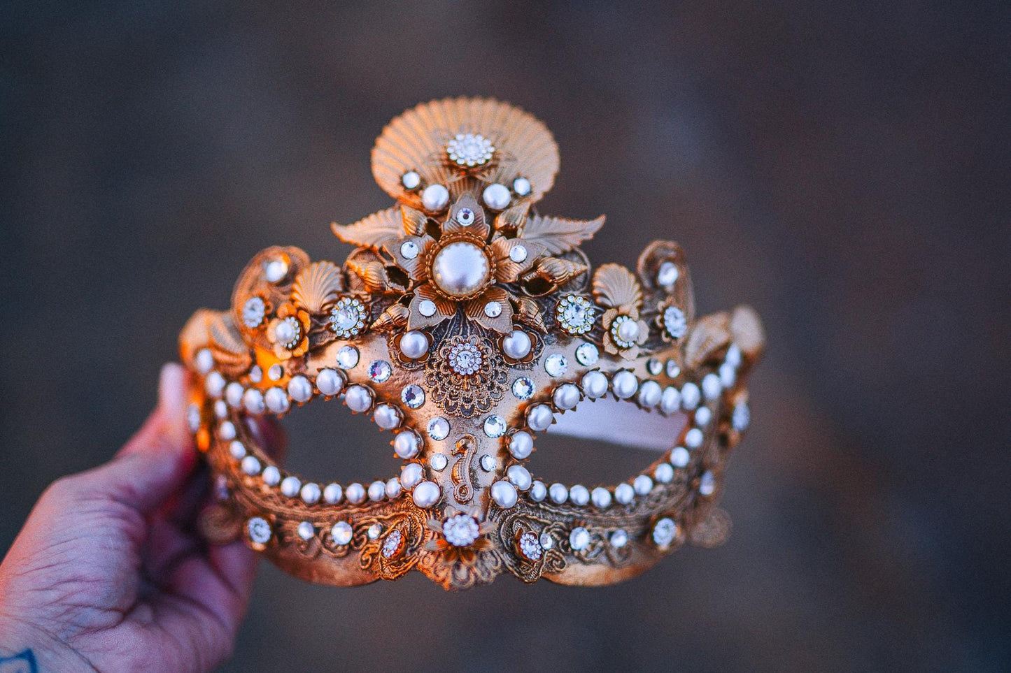 Ocean Halo Crown Mermaid Halo Crown Sea Goddess Crown Pearl Crown Luxury Fantasy Headpiece