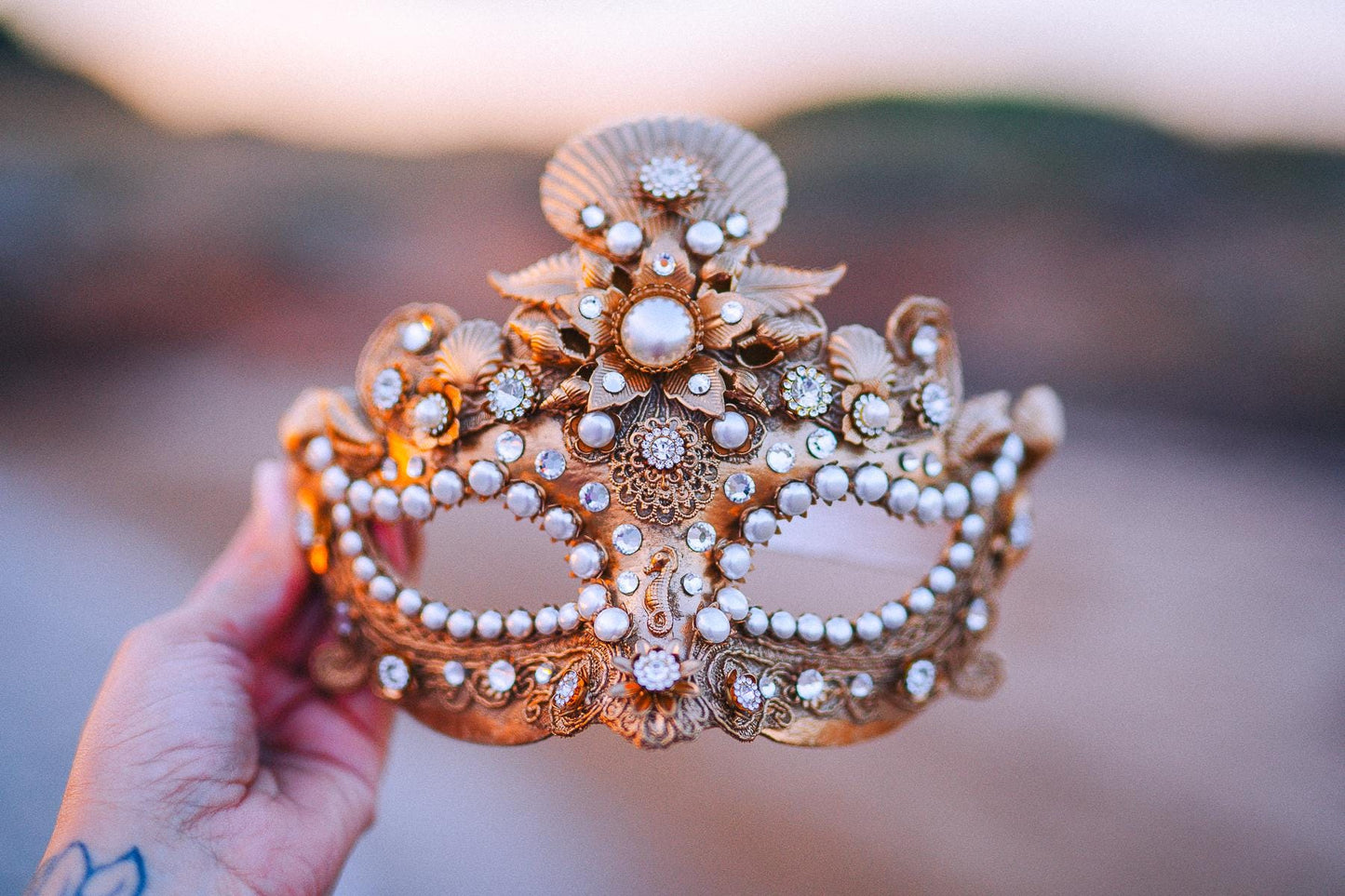 Ocean Halo Crown Mermaid Halo Crown Sea Goddess Crown Pearl Crown Luxury Fantasy Headpiece