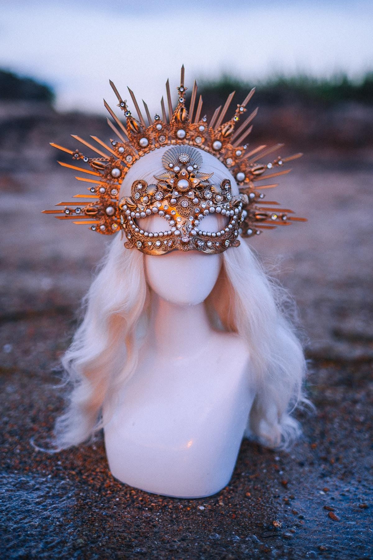 Ocean Halo Crown Mermaid Halo Crown Sea Goddess Crown Pearl Crown Luxury Fantasy Headpiece