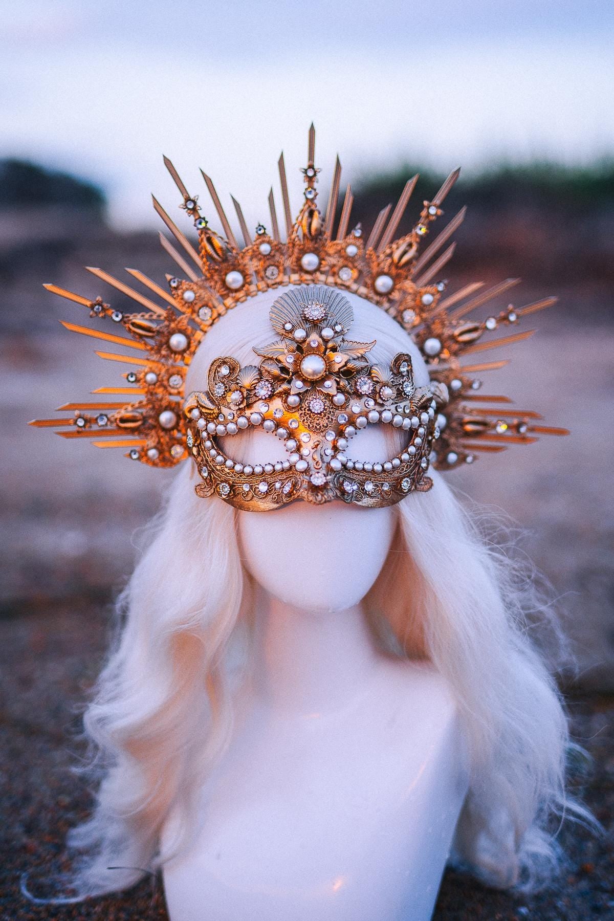 Ocean Halo Crown Mermaid Halo Crown Sea Goddess Crown Pearl Crown Luxury Fantasy Headpiece