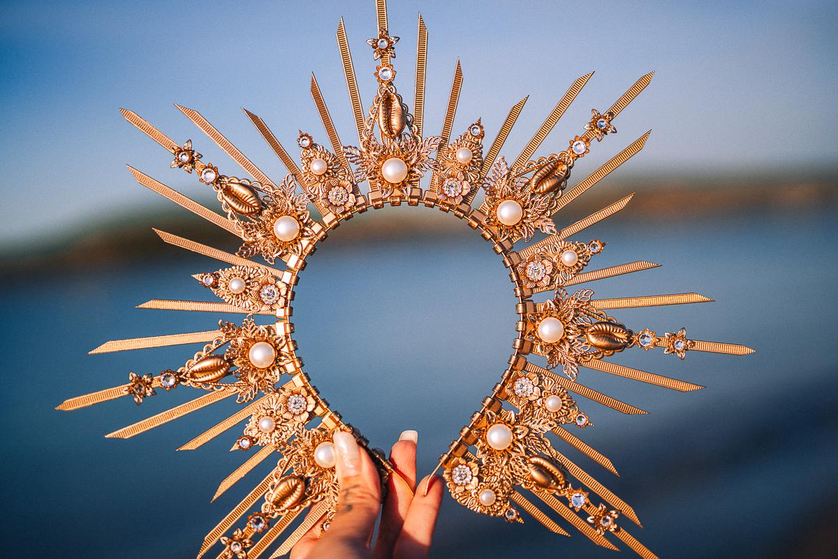 Ocean Halo Crown Mermaid Halo Crown Sea Goddess Crown Pearl Crown Luxury Fantasy Headpiece