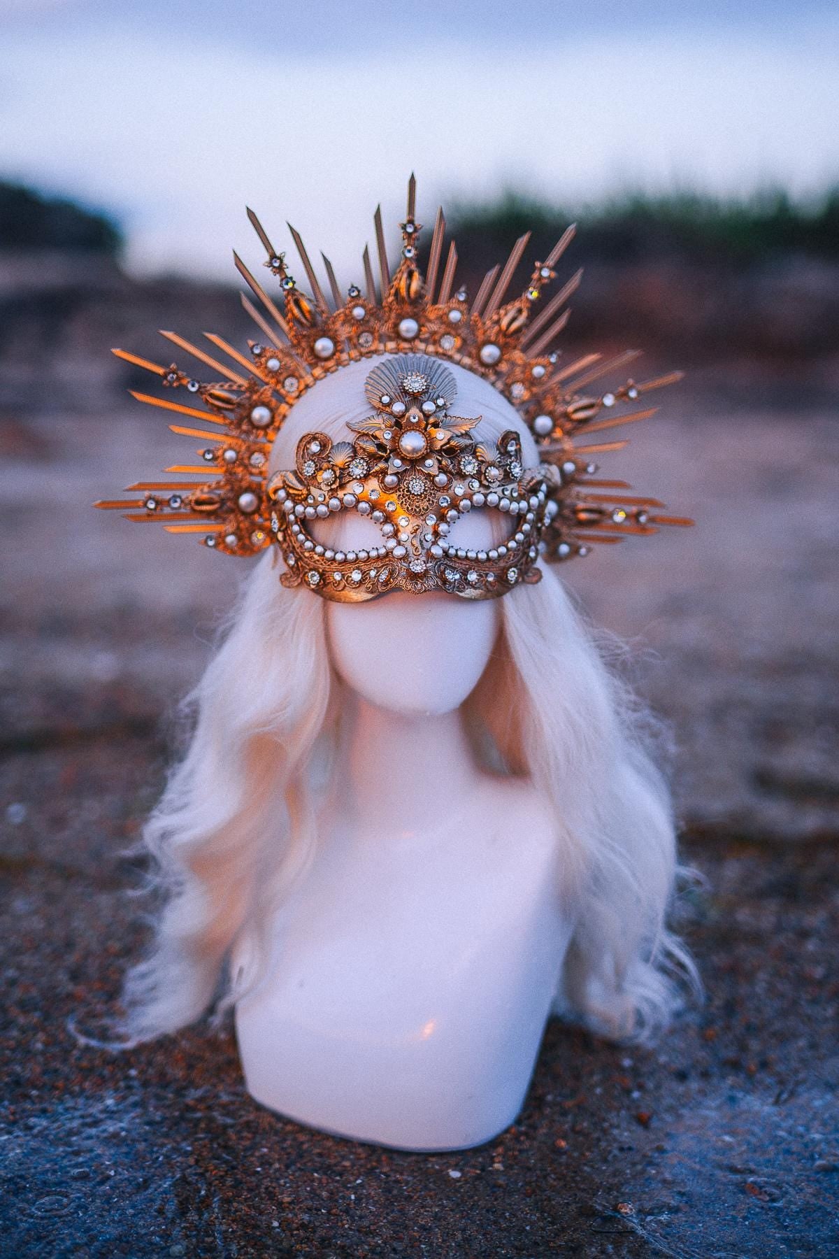 Ocean Masquerade Mask Mermaid Mask Sea Goddess Mask Pearl Venetian Mask Luxury Carnival Costume Mask