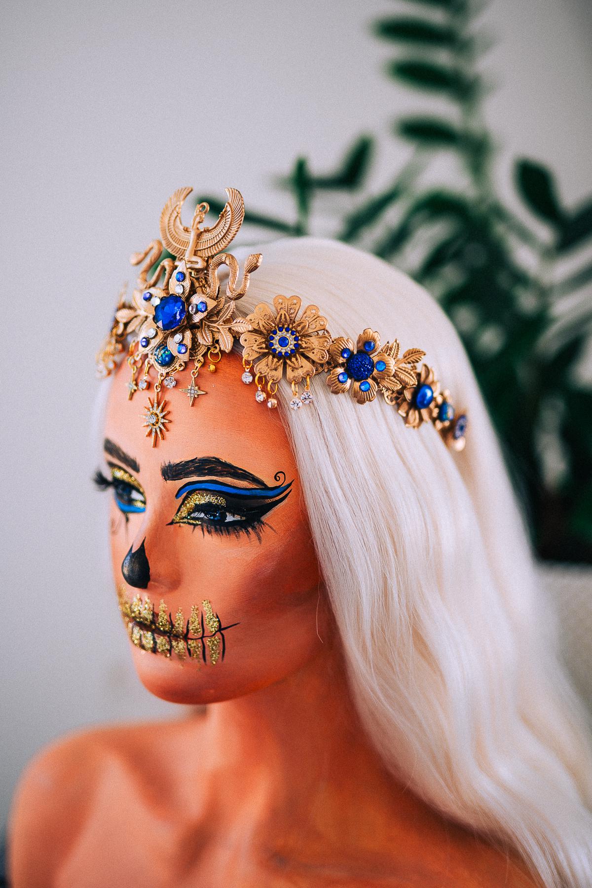 Cleopatra Cobra Crown, Egyptian Goddess Tiara, Gold Snake Crown, Pharaoh Headpiece, Luxury Egyptian Crown