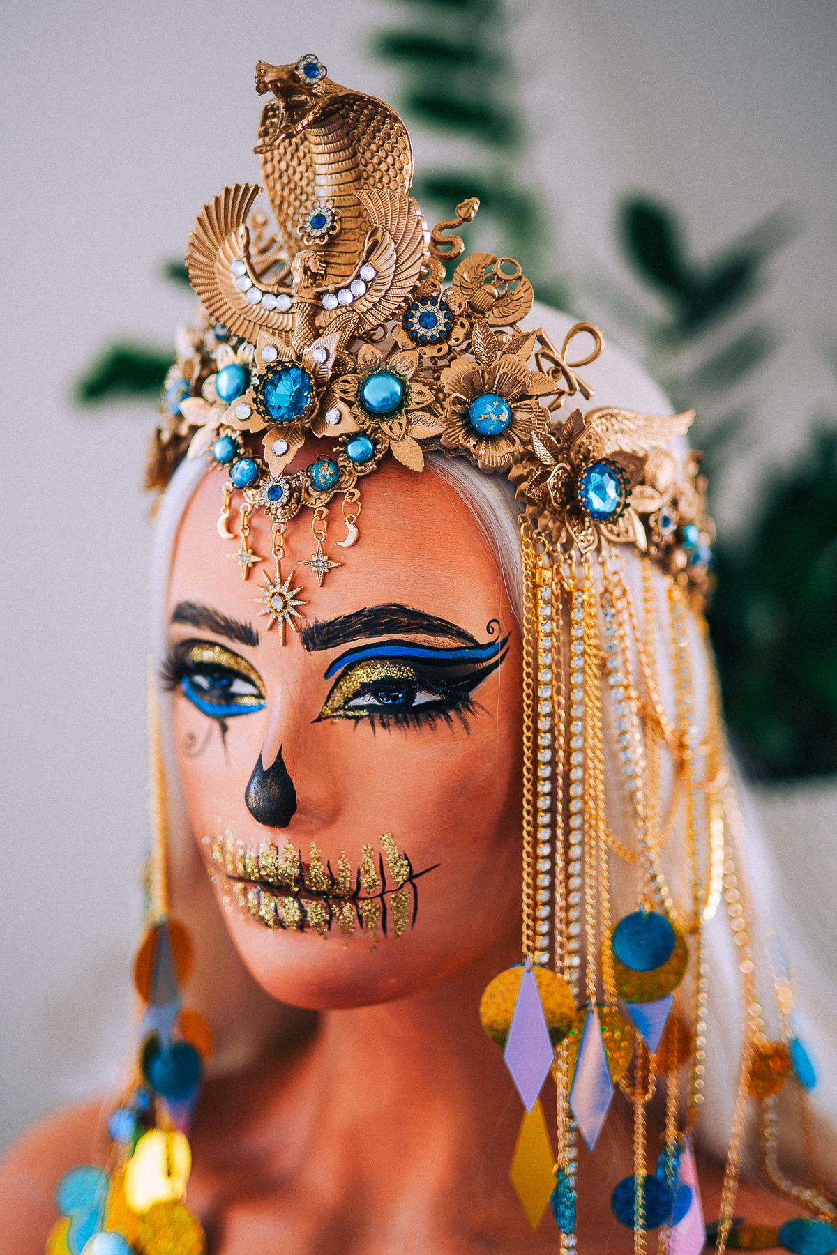 Luxury Cleopatra Cobra Crown – Egyptian Queen Tiara, Gold Turquoise Headpiece, Ancient Egypt Goddess Crown, Couture Headpiece