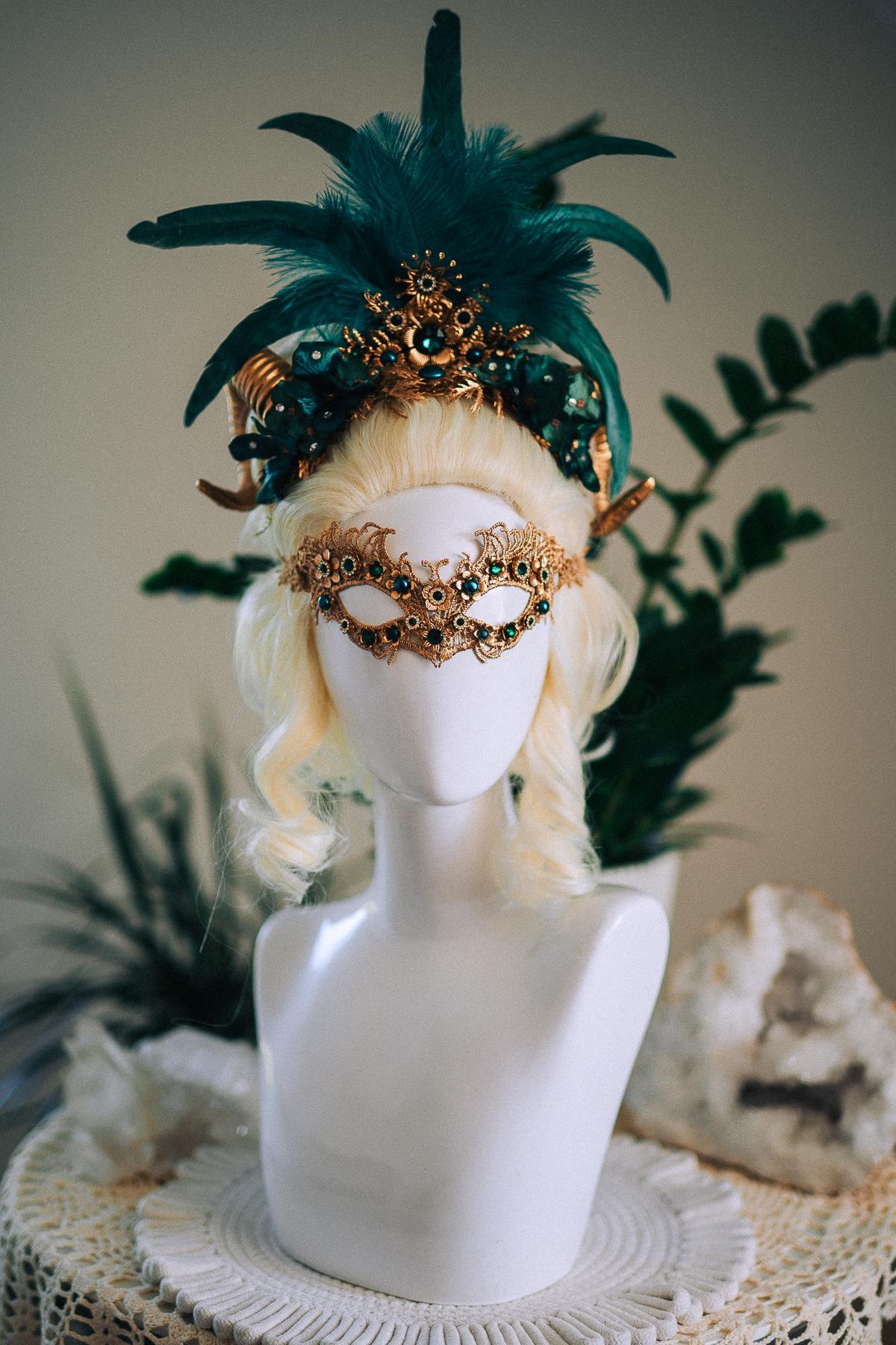 Emerald Masquerade Mask, Green Venetian Mask, Fantasy Mask, Emerald Goddess Mask, Lace Carnival Mask, Couture Costume Mask