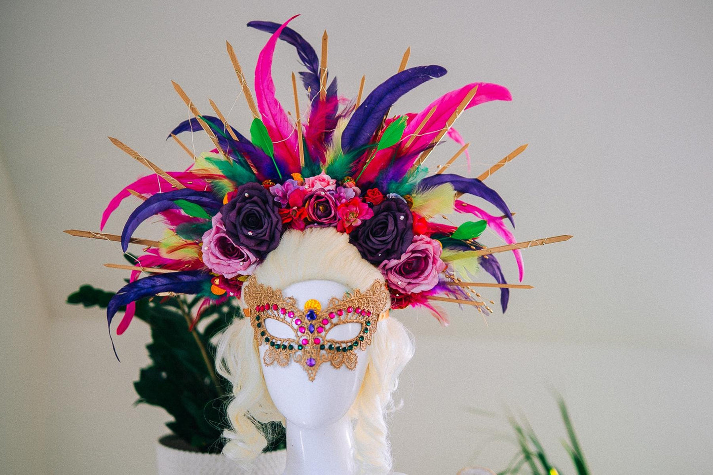Luxury Masquerade Mask, Mardi Gras Mask, Venetian Carnival Mask, Crystal Eye Mask, Couture Masquerade Accessory, Fantasy Ball Mask